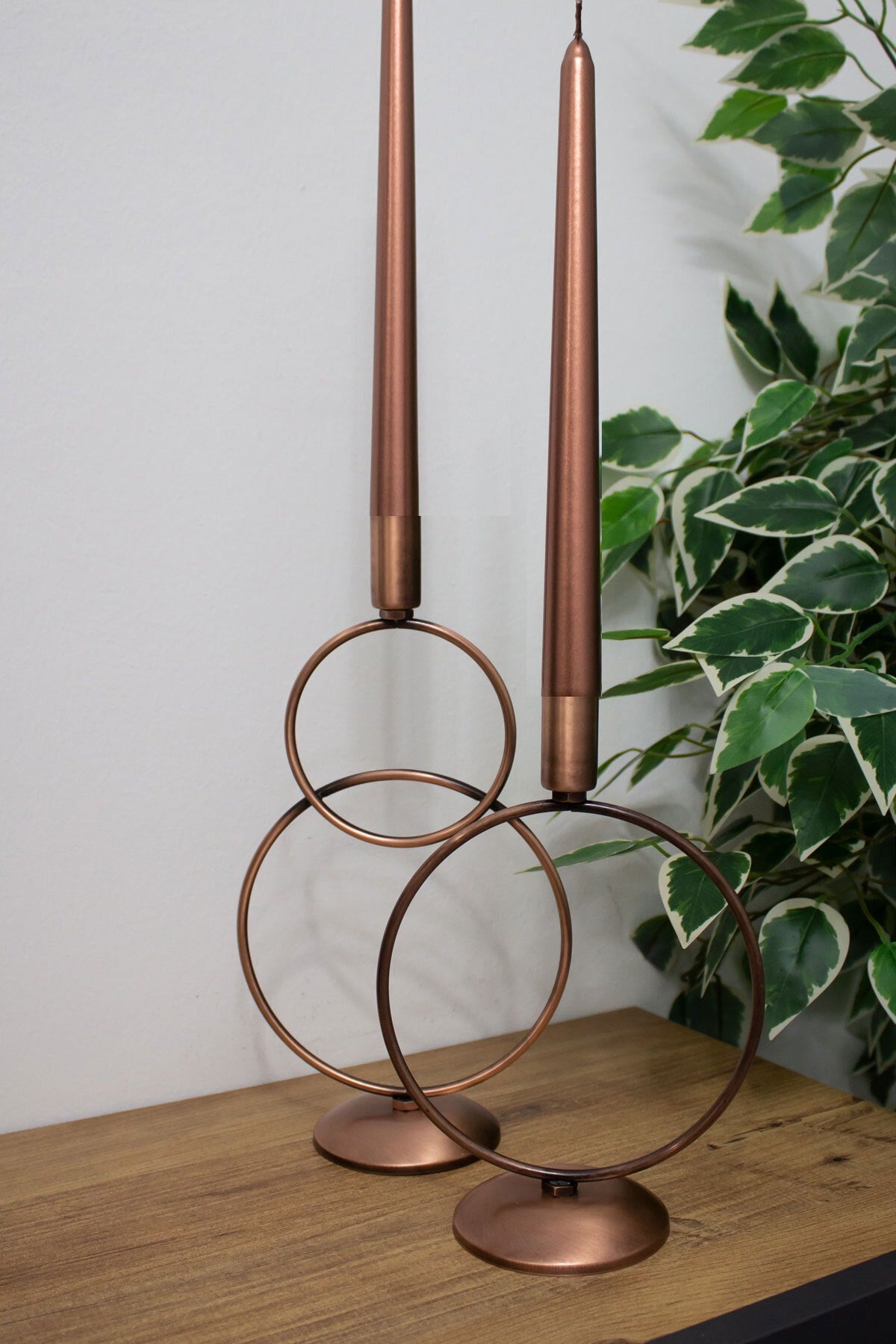 Ikili Bronz Şamdan Mumluk Dekoratif Hediyelik Dekorasyon Paslanmaz Dolu Demir 28 Cm Kardan Adam