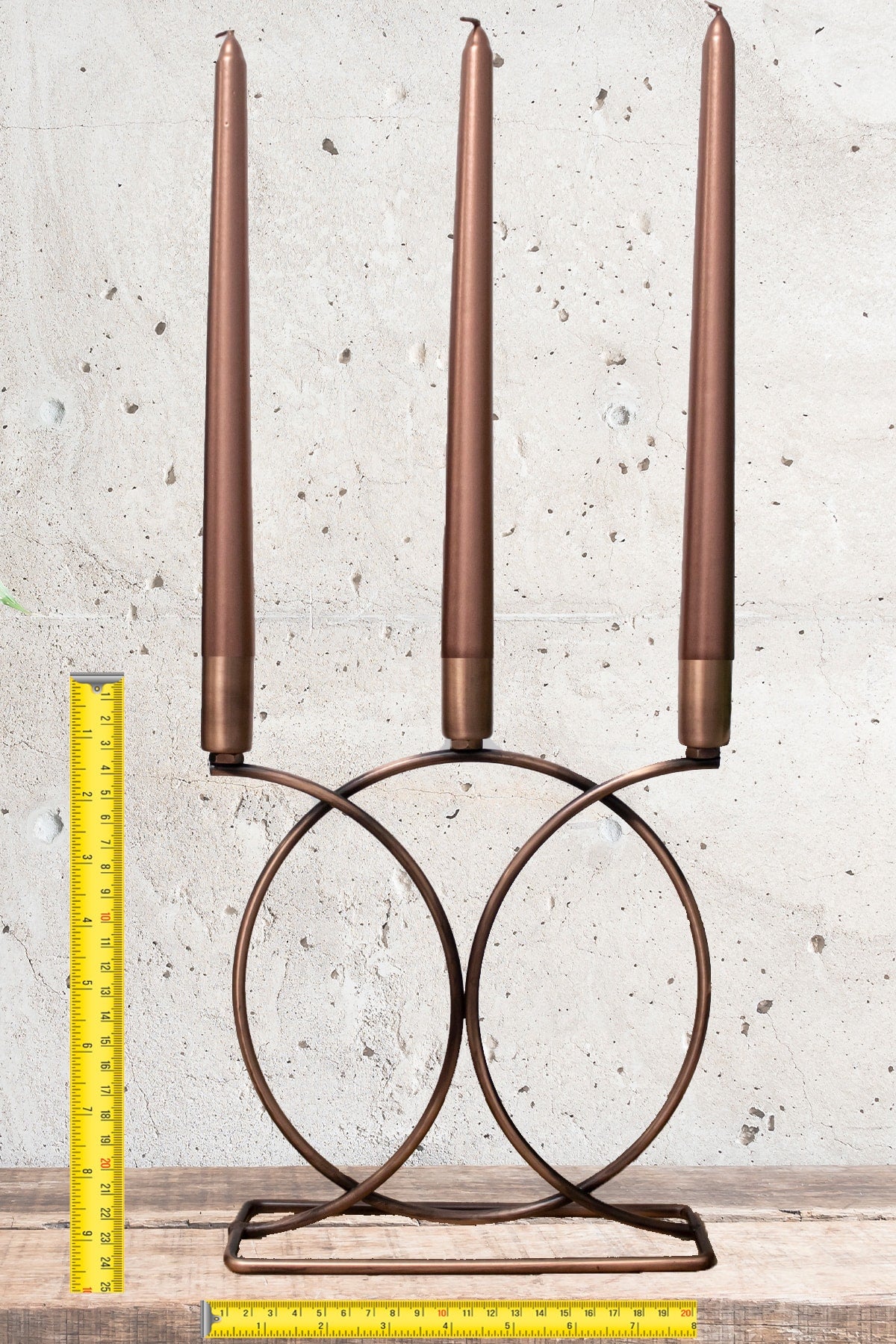 Bronz Şamdan Mumluk Dekoratif Mumluk Geometri Kaplama Metal Paslanmaz Dolu Demir 20 Cm Ev Dekorasyon