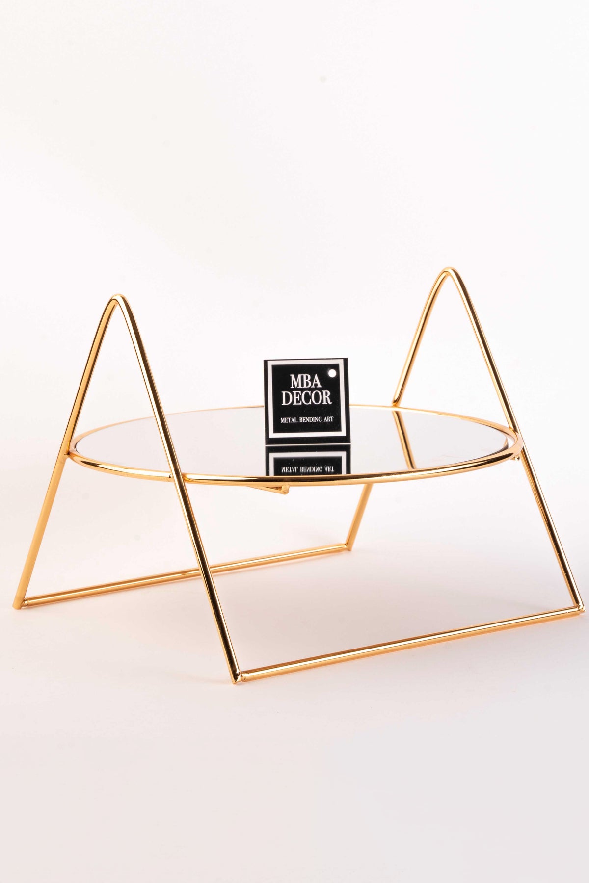 Gold Case Aynalı Kahve Yanı Sunumluk Hediyelik Dekorasyon Ikramlık Organizer Mdf Ahşap 26cm
