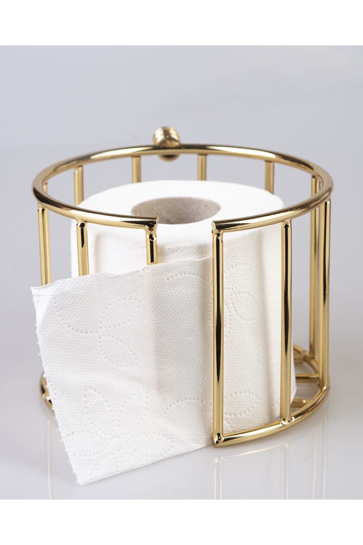Tuvalet Kağıtlığı Wclik Gold Paslanmaz Dolu Demir Duvara Montaj Banyo Düzenleyici