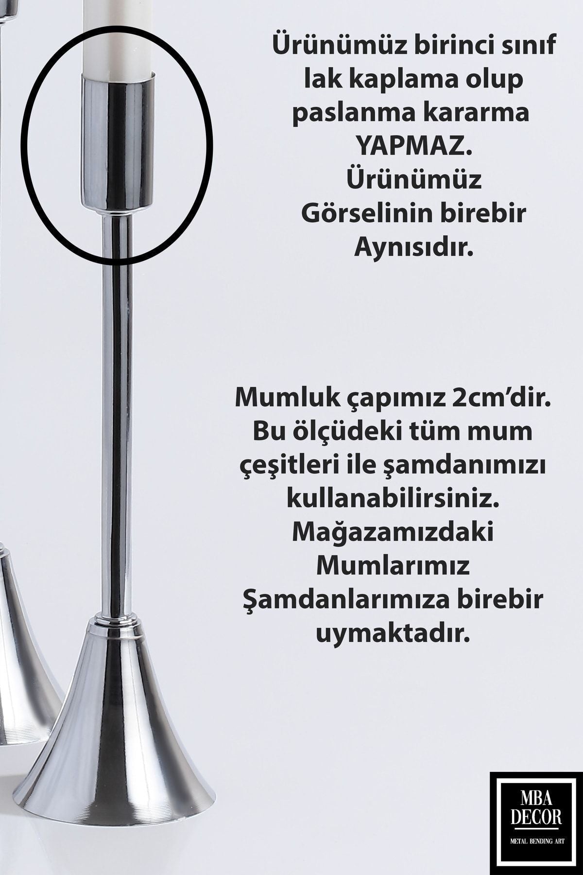 3 Lü Topuklu Gümüş Şamdan Mumluk Dekoratif Mumluk Paslanmaz Kaplama Ince Uzun Ayak Ev Dekorasyon