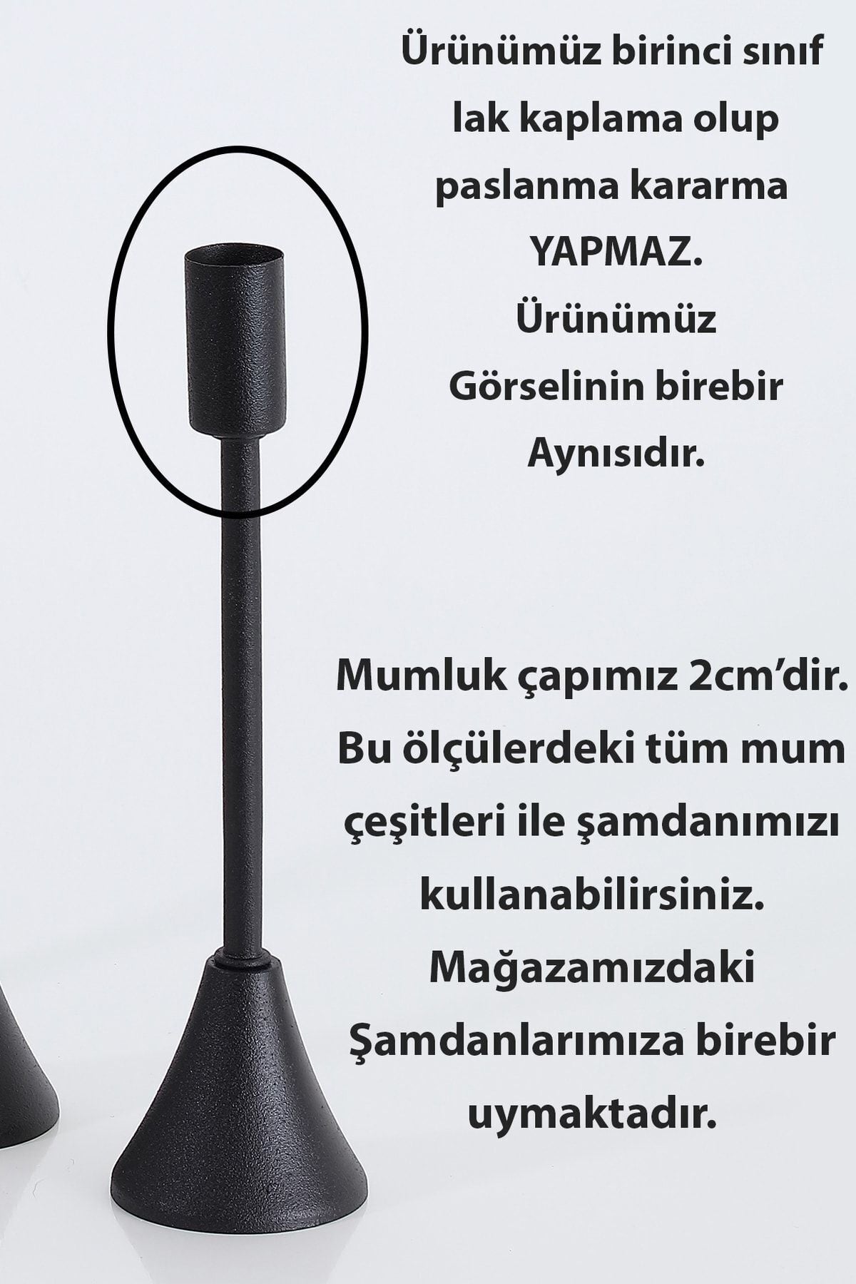3 Lü Topuklu Siyah Şamdan Mumluk Dekoratif Mumluk Ince Uzun Ayak Ev Dekorasyon