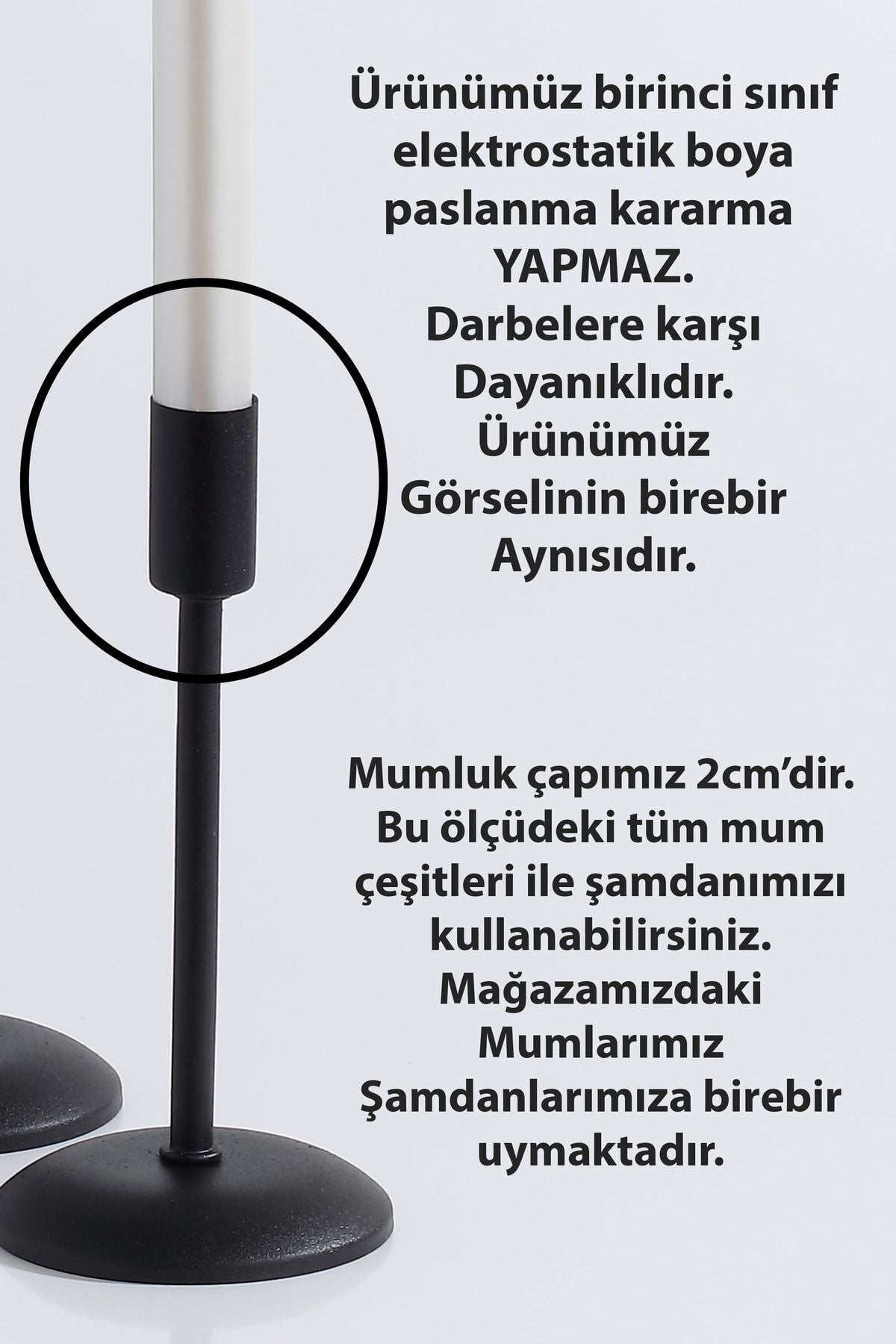 3 Lü Düz Ayak Paslanmaz Siyah Şamdan Mumluk Dekoratif Mumluk Ince Uzun Ayak Ev Dekorasyon
