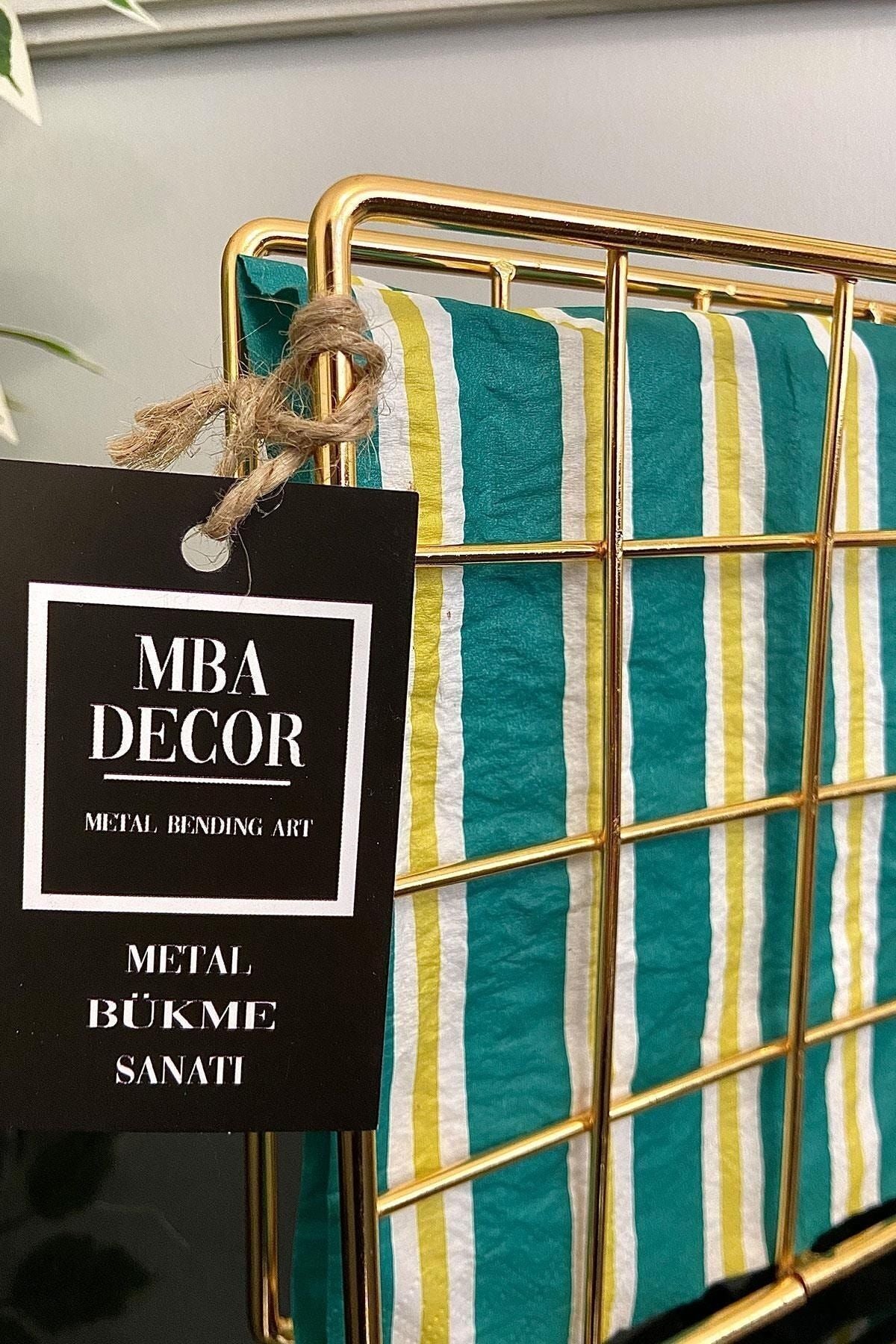 Gold Dik Peçetelik Paslanmaz Dolu Demir Metal Sunum Mutfak Sofra Ev Dekorasyon