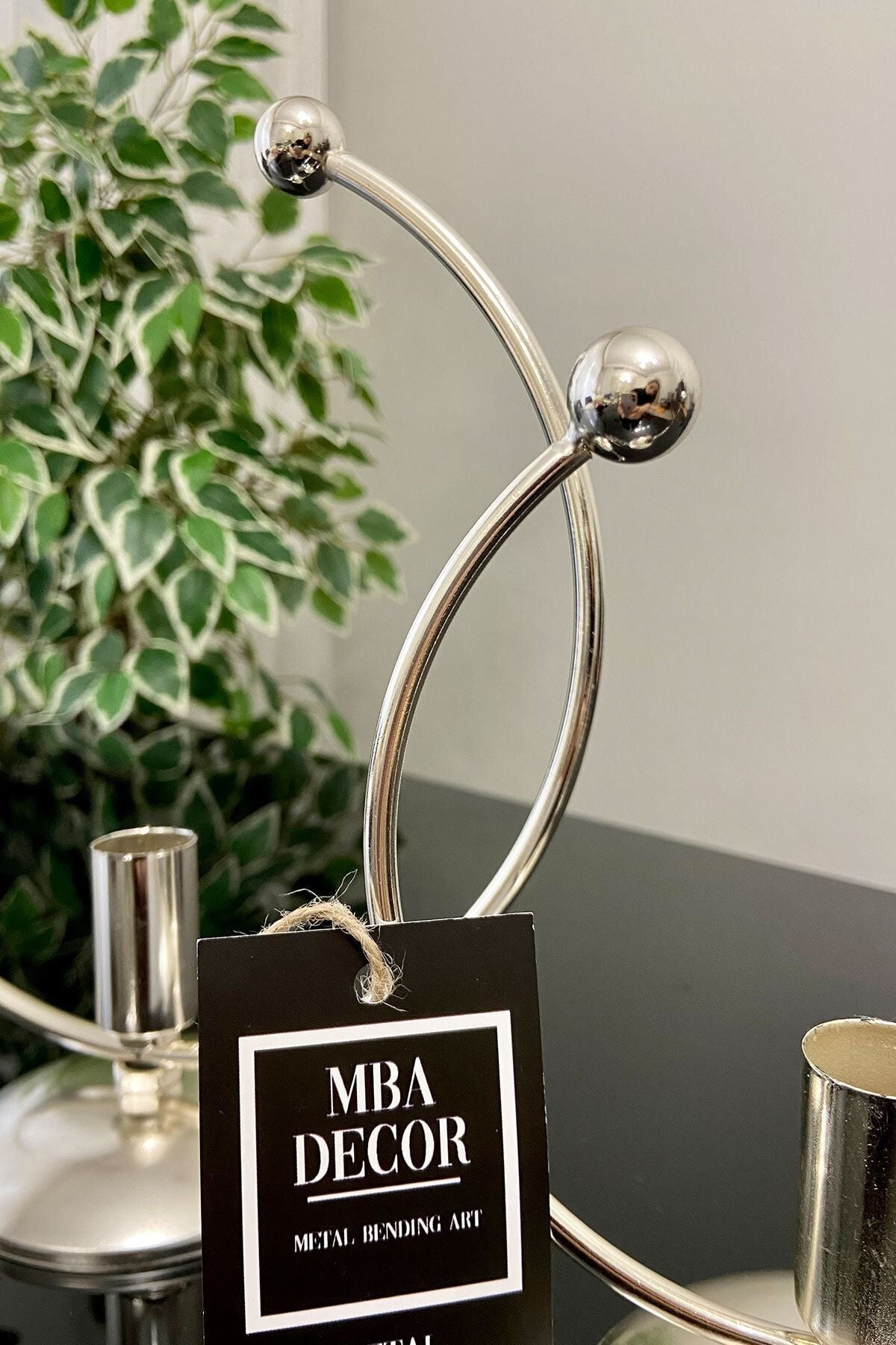 Golden Horn Şamdan Mumluk Full Gümüş Kaplama Dekoratif Mumluk 2 Li ( Ikili ) Metal Paslanmaz Dolu
