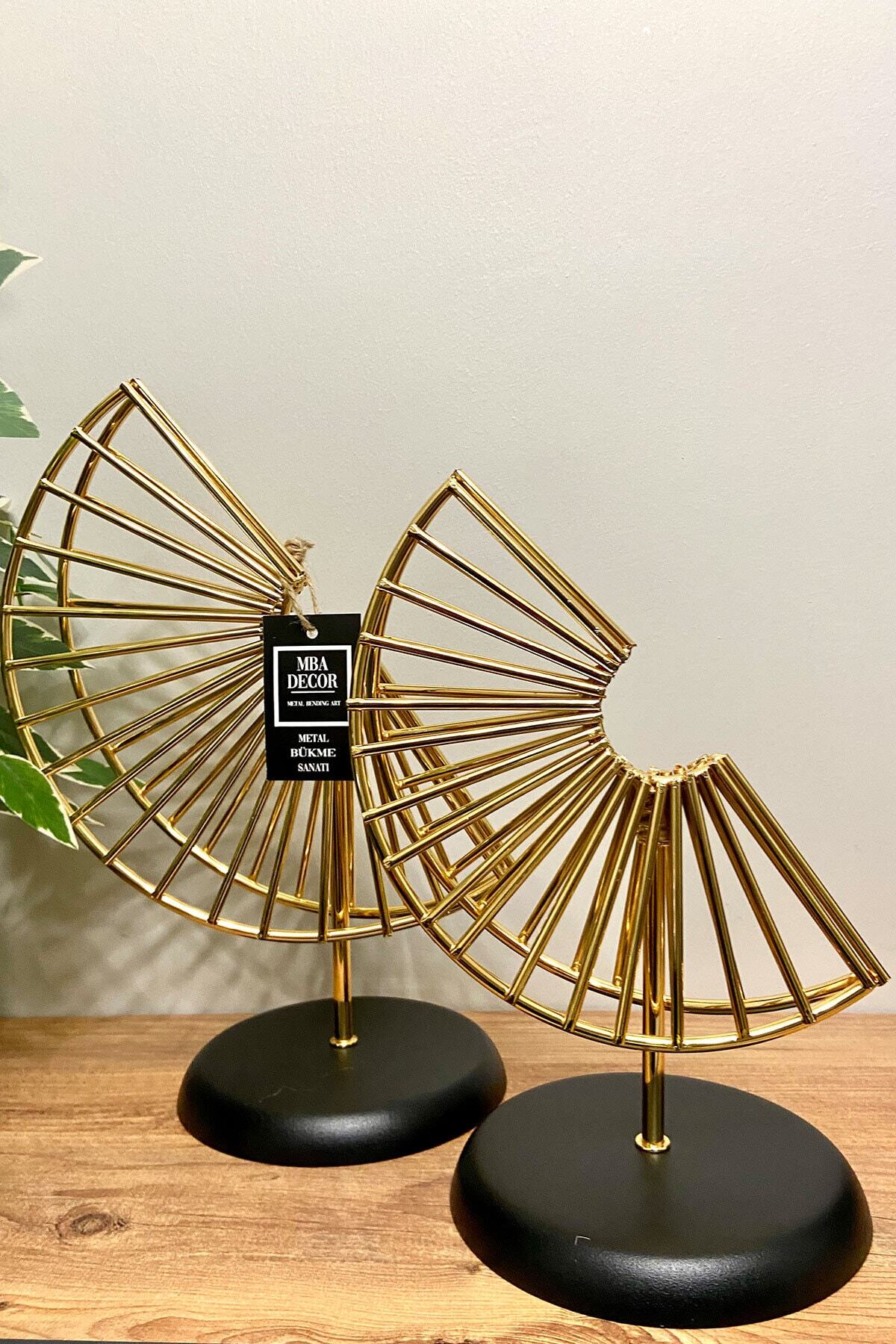 Phaselis Gold Paslanmaz Ikili Dekoratif Ürün Salon Ünite Yanı Sehpa Üstü 30 - 36 Cm