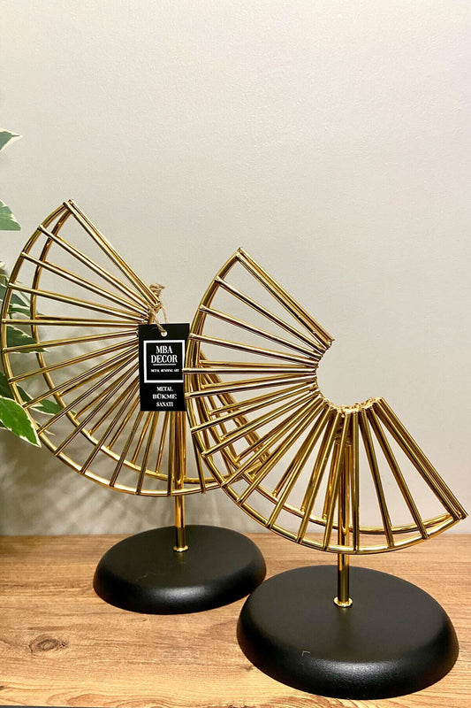 Phaselis Gold Paslanmaz Ikili Dekoratif Ürün Salon Ünite Yanı Sehpa Üstü 30 - 36 Cm