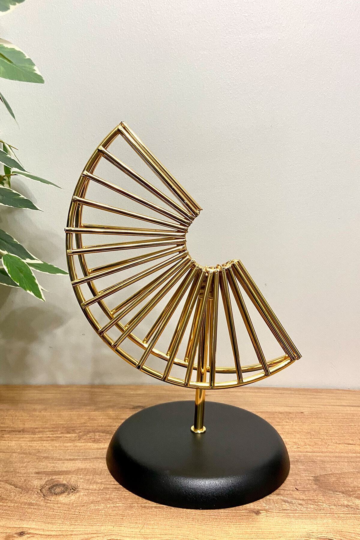 Phaselis Gold Paslanmaz Ikili Dekoratif Ürün Salon Ünite Yanı Sehpa Üstü 30 - 36 Cm