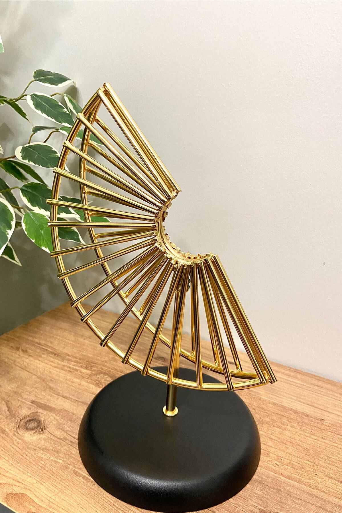 Phaselis Gold Paslanmaz Ikili Dekoratif Ürün Salon Ünite Yanı Sehpa Üstü 30 - 36 Cm