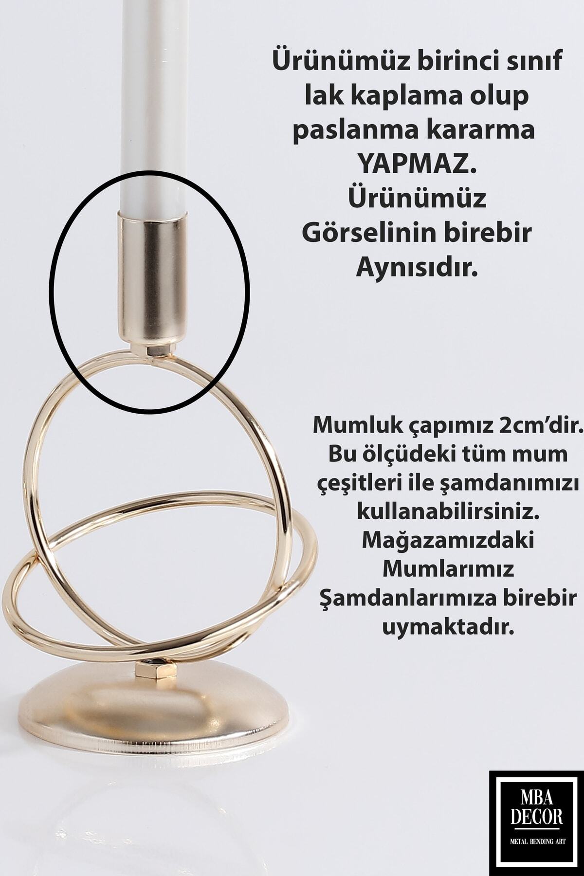 Siraküza 2 Li Şamdan Mumluk Dekoratif Mumluk Gold Kaplama Metal Paslanmaz Dolu Demir 15-10 Cm Ev