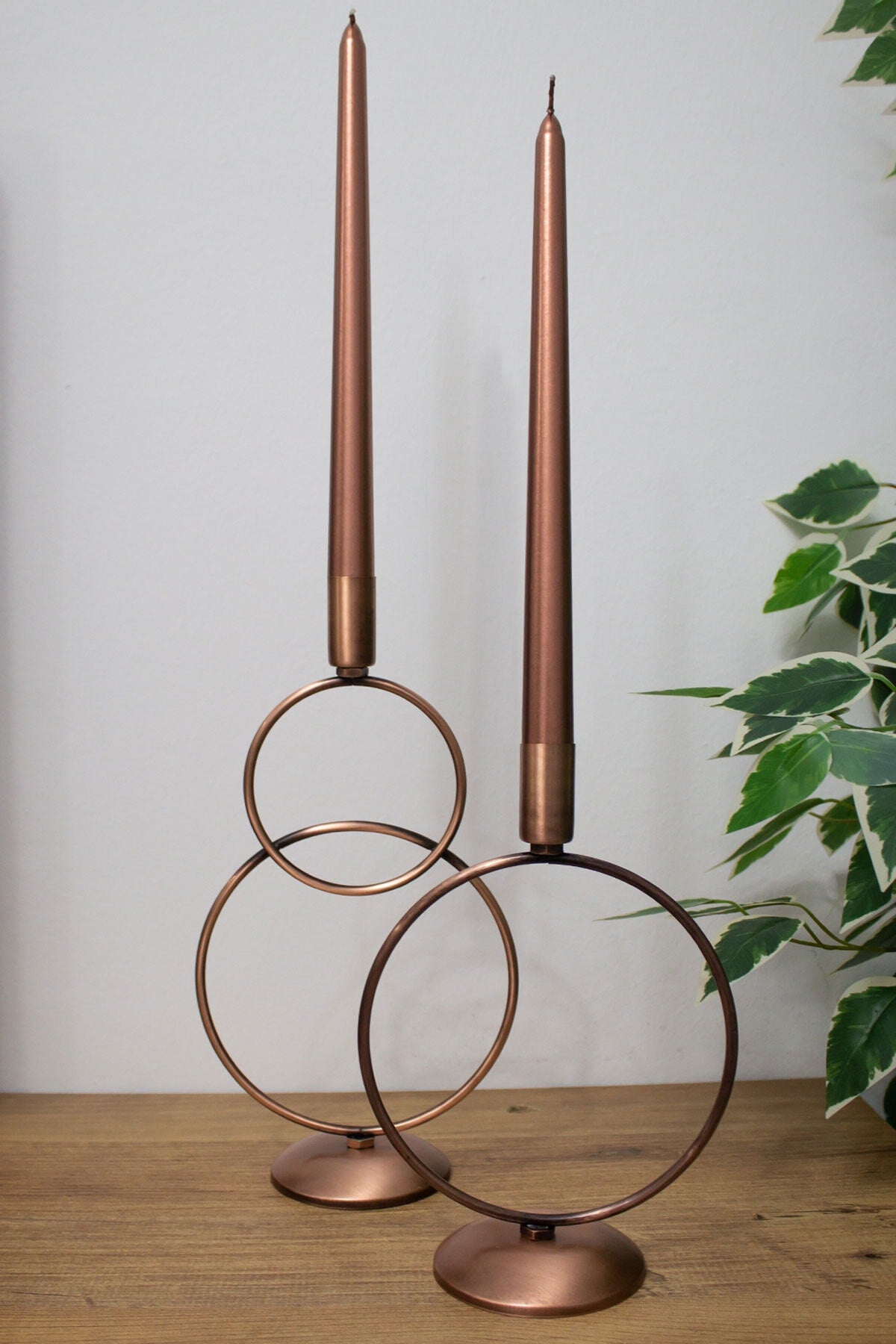 Ikili Bronz Şamdan Mumluk Dekoratif Hediyelik Dekorasyon Paslanmaz Dolu Demir 28 Cm Kardan Adam