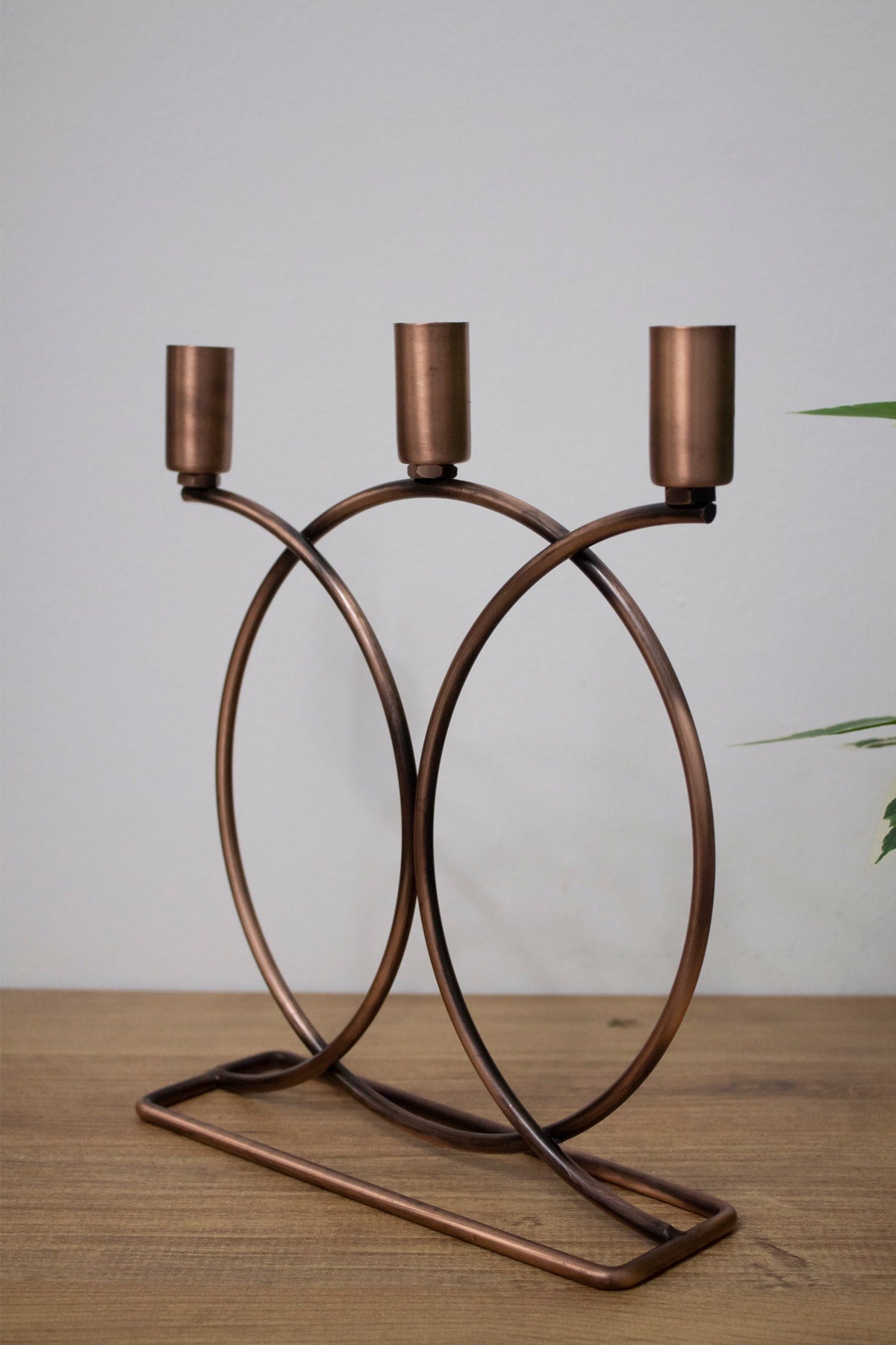 Bronz Şamdan Mumluk Dekoratif Mumluk Geometri Kaplama Metal Paslanmaz Dolu Demir 20 Cm Ev Dekorasyon