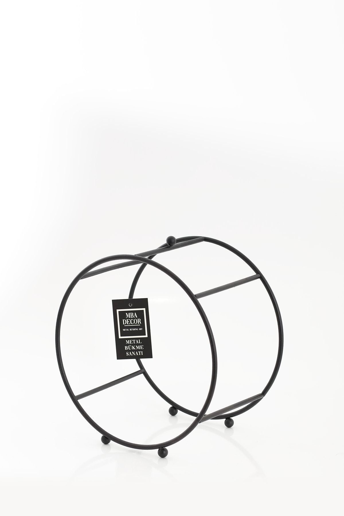 Yuvarlak Siyah Aynalı Kahve Yanı Sunumluk Hediyelik Dekorasyon Ikramlık Organizer Mdf Ahşap 26cm