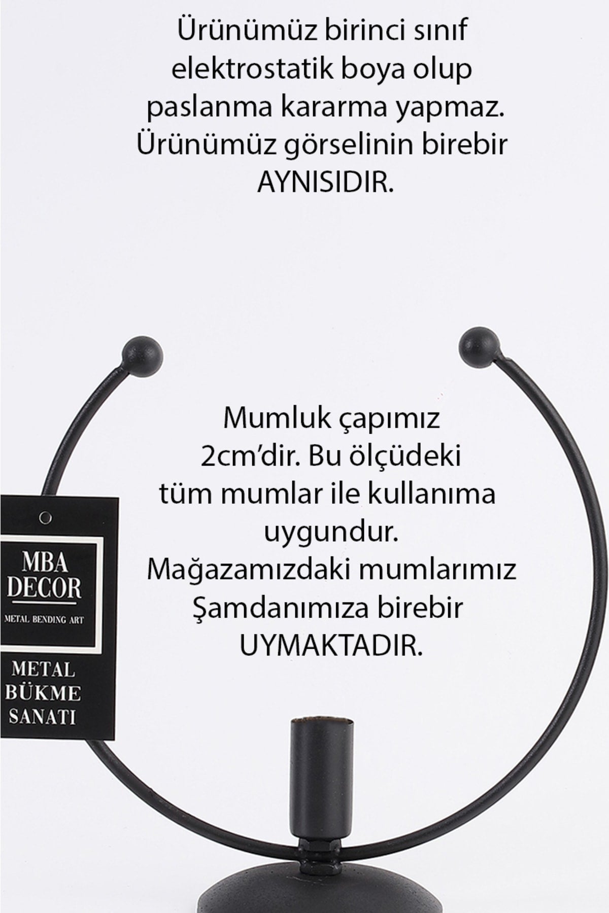 Golden Horn Şamdan Mumluk Full Siyah Kaplama Dekoratif Mumluk 2 Li ( Ikili ) Metal Paslanmaz Dolu