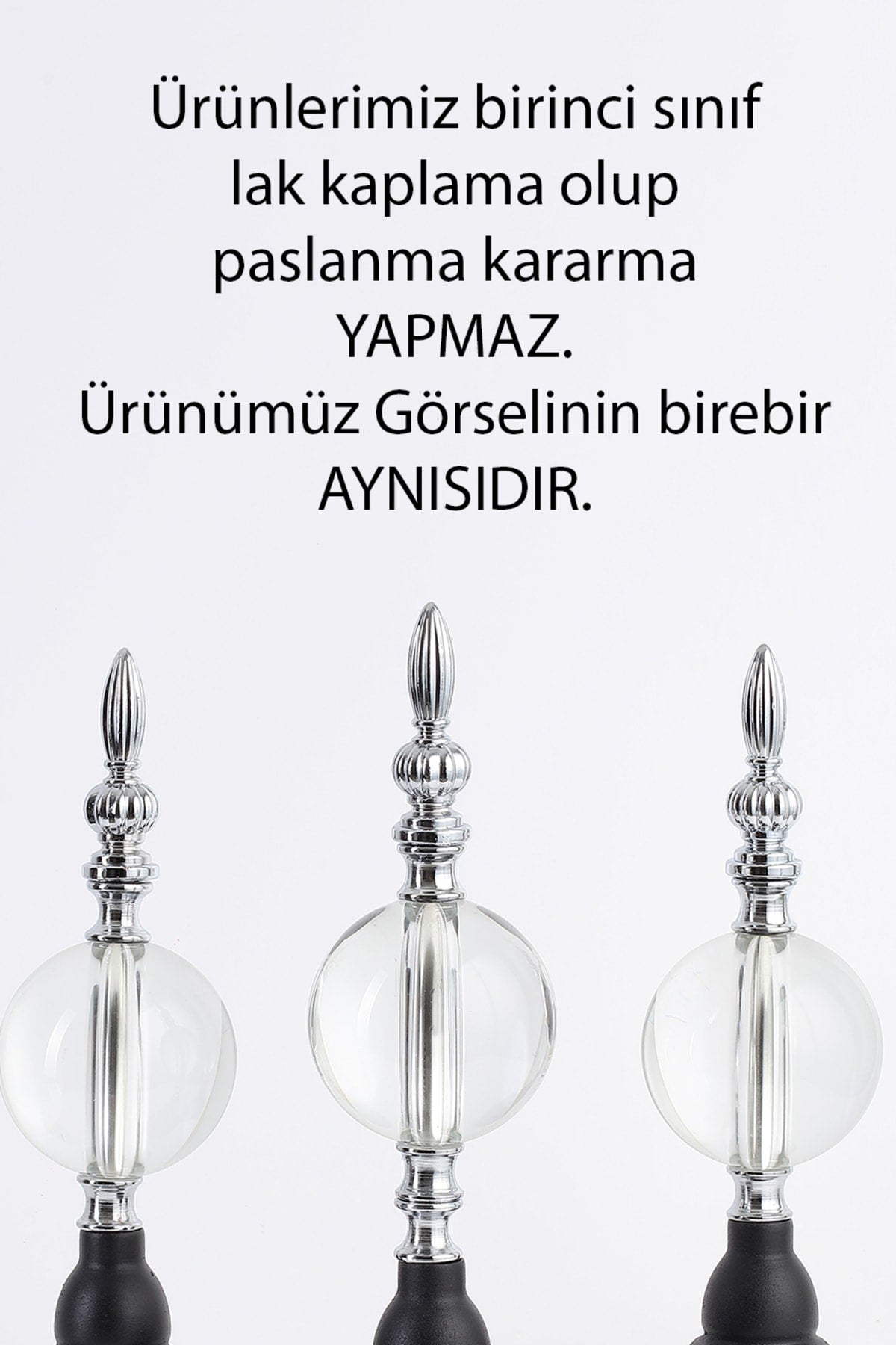 3'lü ( Üçlü ) Gümüş Siyah Kristal Masaüstü Dekorasyon Biblo Obje Içi Dolu Cam Küre Paslanmaz Kaplama
