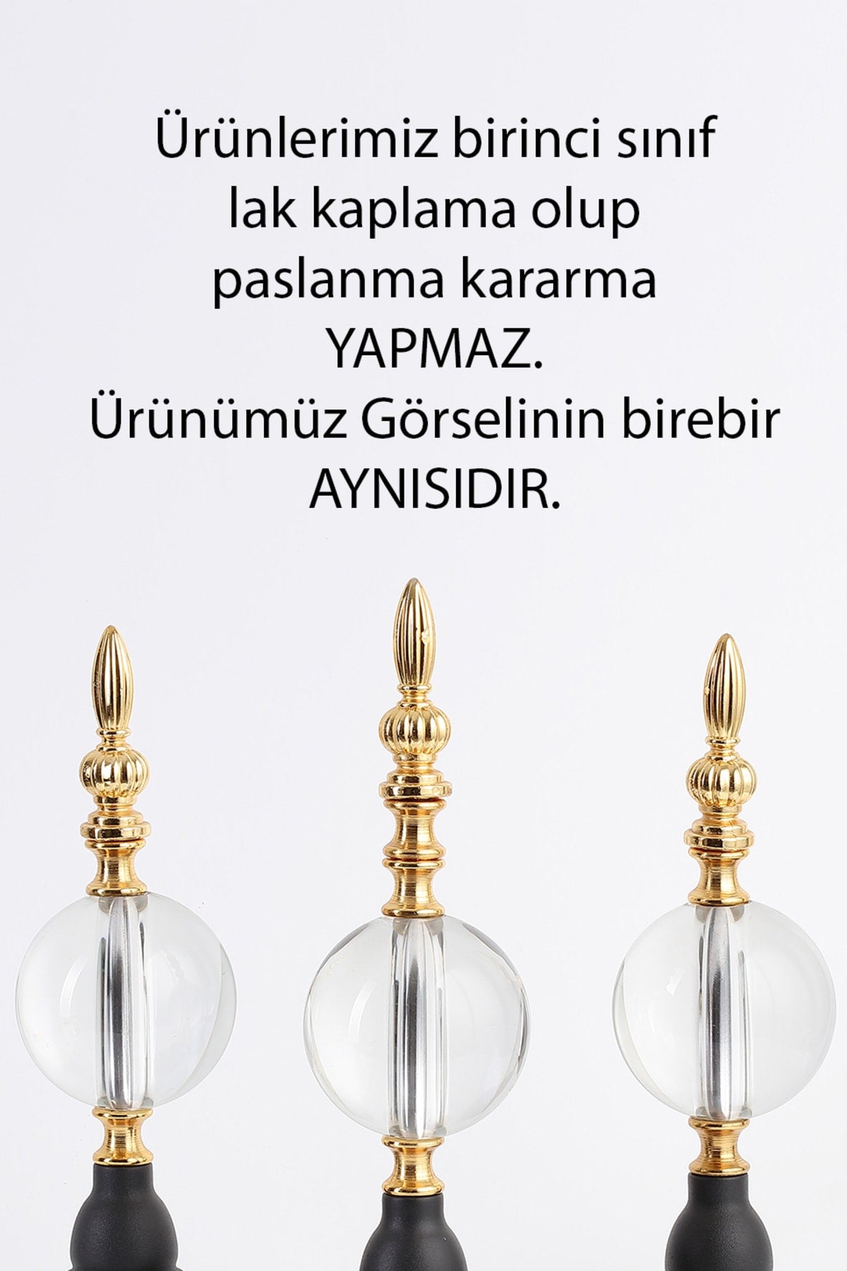 3'lü ( Üçlü ) Gold Siyah Kristal Masaüstü Dekorasyon Biblo Obje Içi Dolu Cam Küre Paslanmaz Kaplama