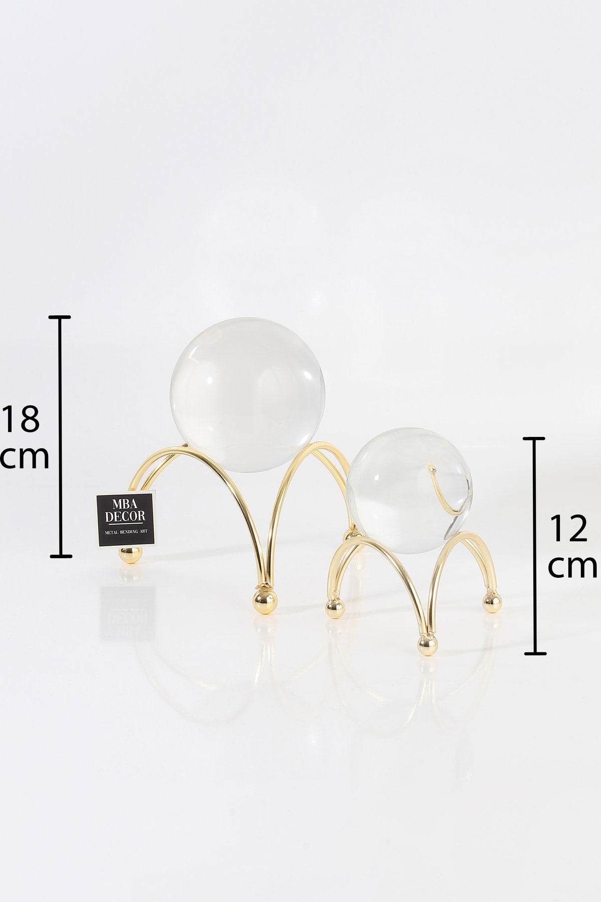 2'li ( Ikili ) Gold Kristal Içi Dolu Cam Küre Paslanmaz Masaüstü Sehpa Ofis Ev Dekorasyon Ahtapot