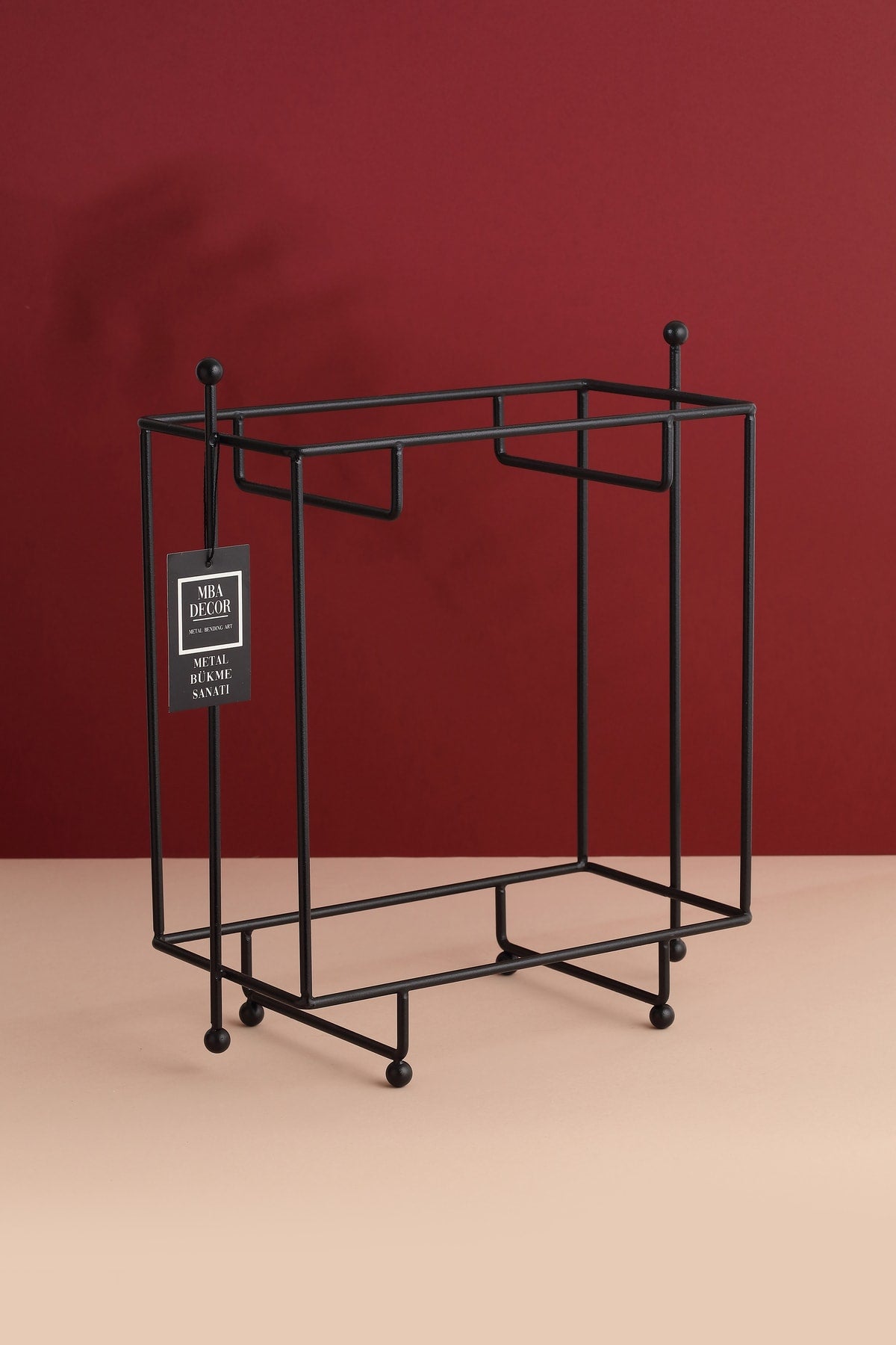 Dikdörtgen Siyah Aynalı Kahve Yanı Sunumluk Hediyelik Dekorasyon Ikramlık Organizer Mdf Ahşap 40cm