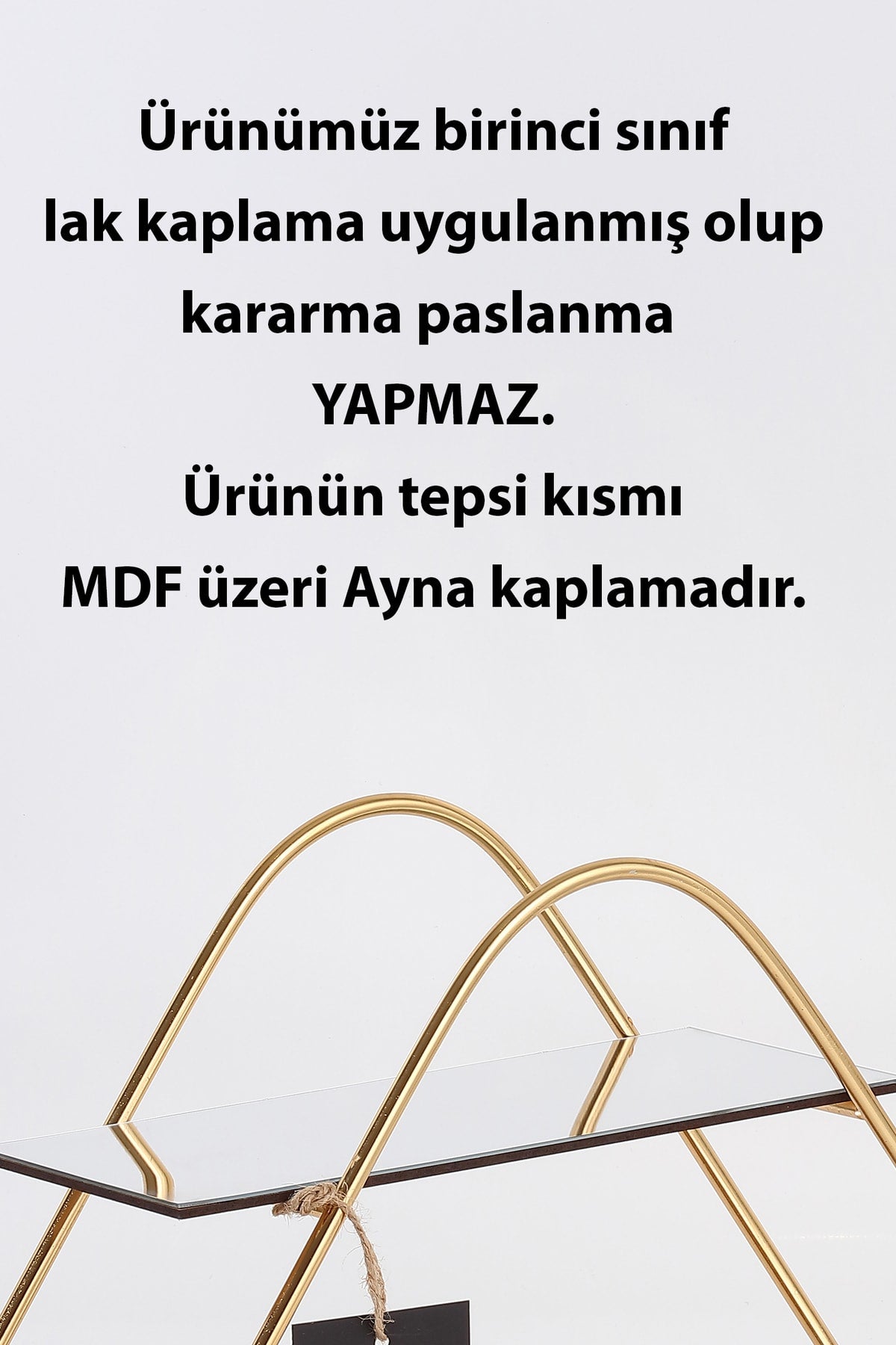 Üçgen Gold Aynalı Kahve Yanı Sunumluk Hediyelik Dekorasyon Ikramlık Organizer Mdf Ahşap 26