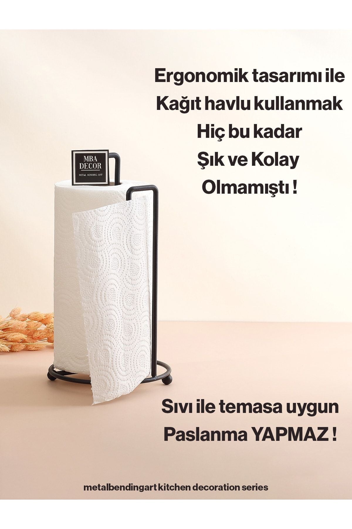 Siyah Kağıt Havluluk Ergonomik Tasarım Modern Mutfak Sofra Aksesuarı Paslanmaz Kaplama Peçetelik