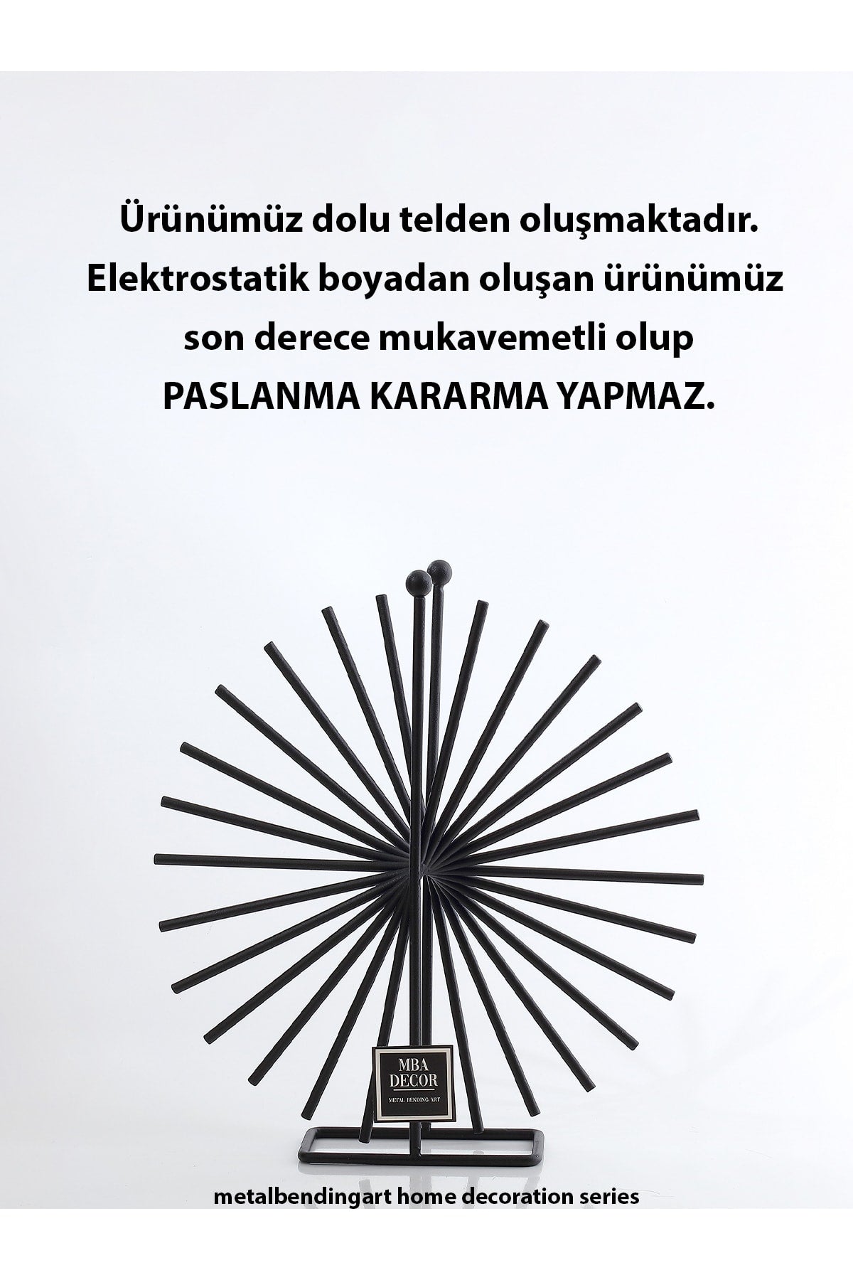 Xanthos Siyah Modern Ev Dekorasyonu Paslanmaz Dolu Demir Dekoratif Obje Ofis Tasarımı 30 Cm