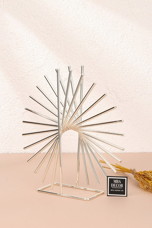 Xanthos Gümüş Modern Ev Dekorasyonu Paslanmaz Dolu Demir Dekoratif Obje Ofis Tasarımı 30 cm