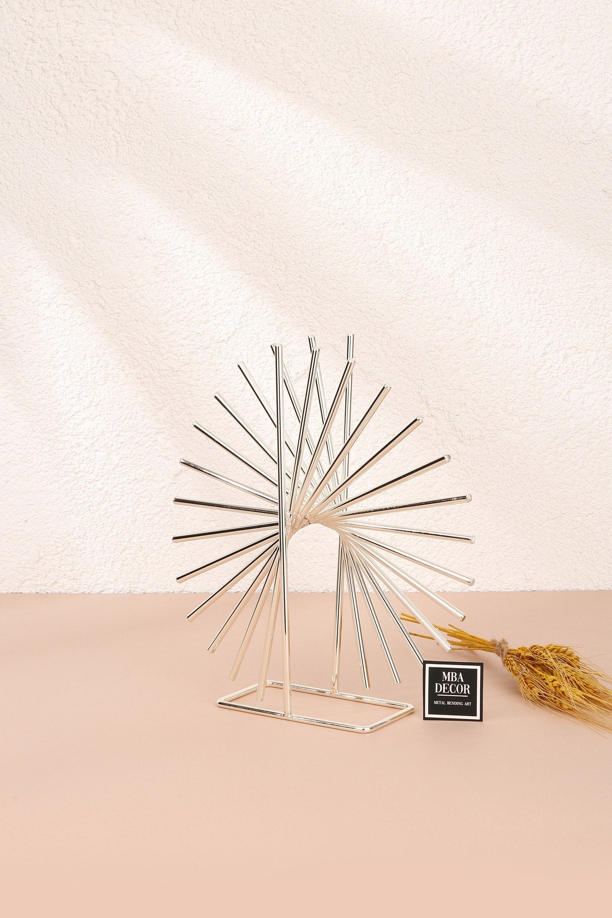 Xanthos Gümüş Modern Ev Dekorasyonu Paslanmaz Dolu Demir Dekoratif Obje Ofis Tasarımı 30 cm
