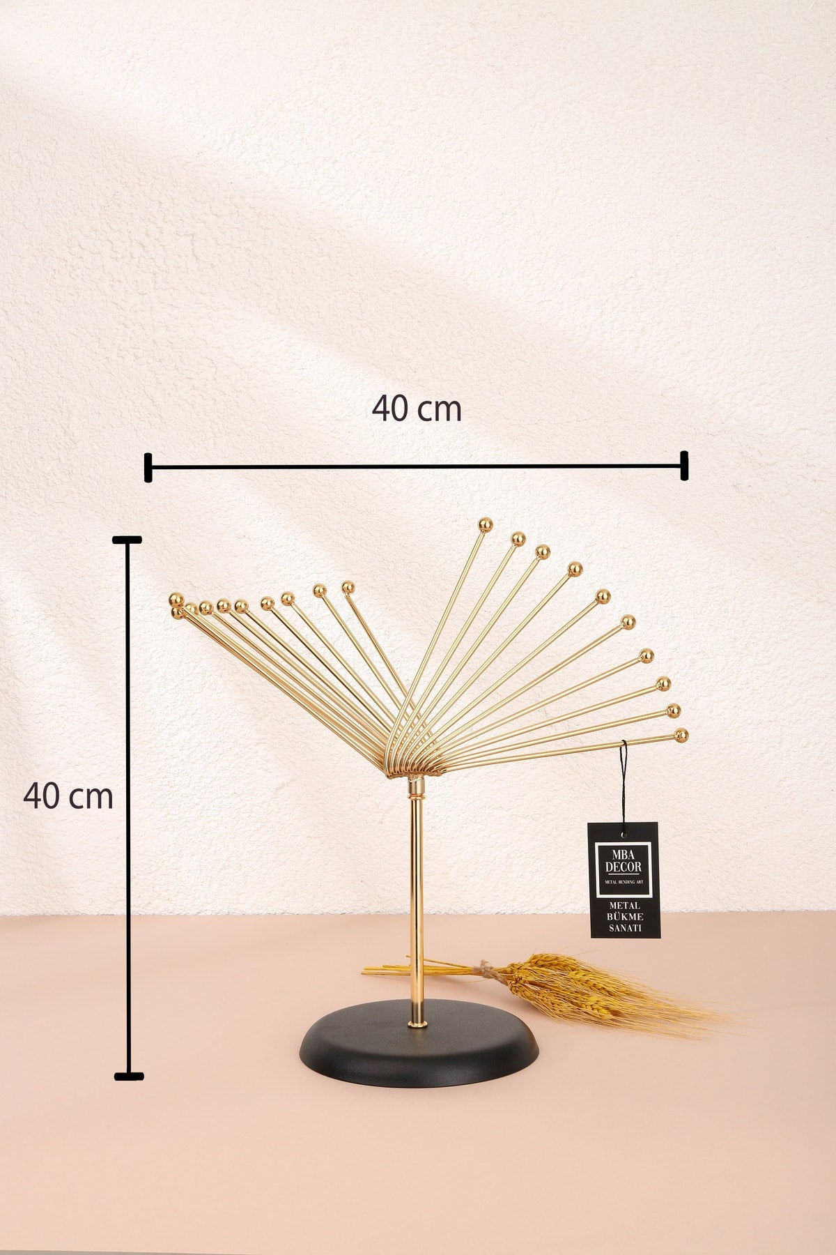 Kelebek Model Gold Dekoratif Obje Biblo Paslanmaz Salon Aksesuarları 40 cm Ev Ofis Dekorasyon