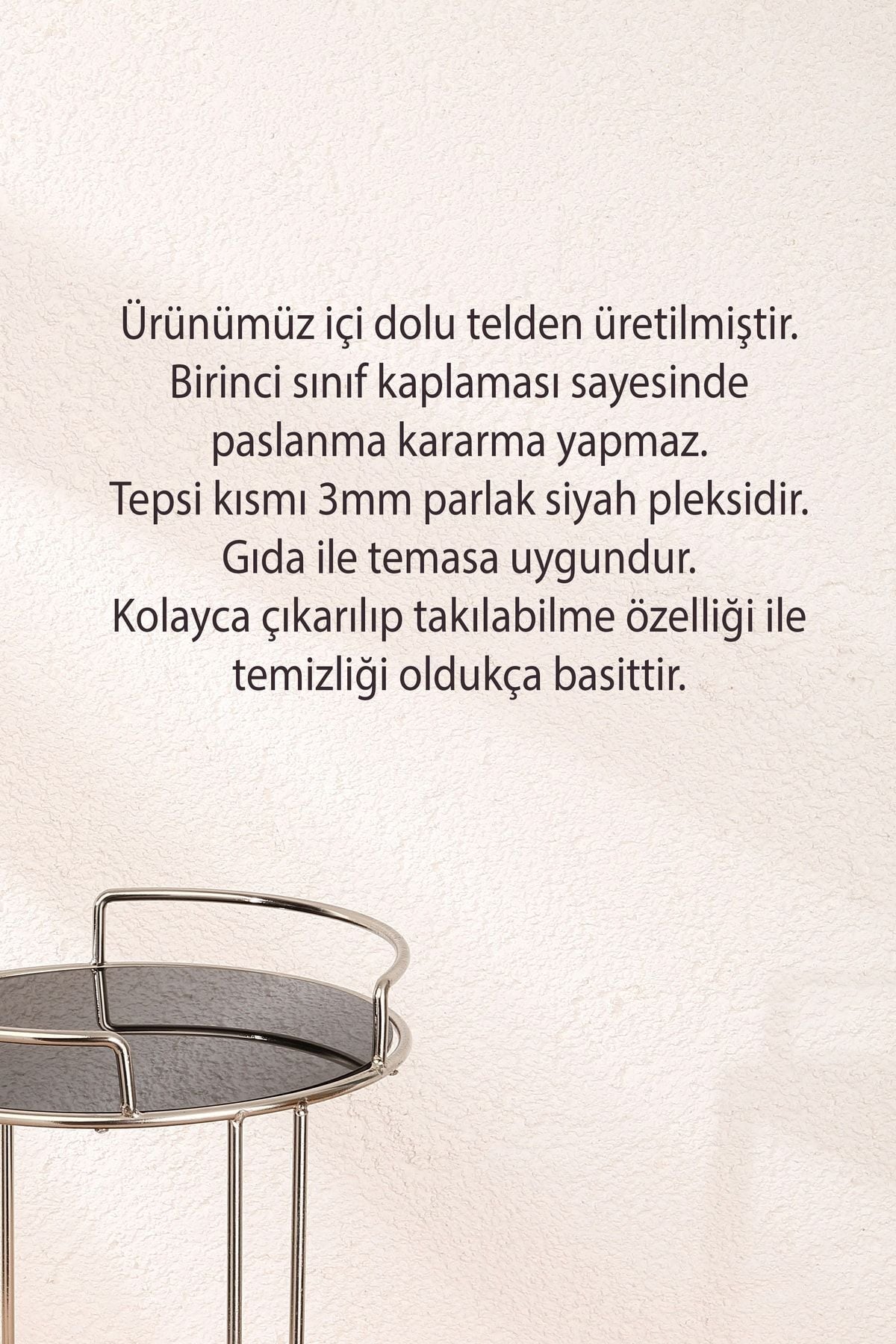 İki Katlı Yuvarlak Parlak Gümüş Kahve Yanı Sunumluk Düzenleyici Dekorasyon İkramlık Organizer 35cm