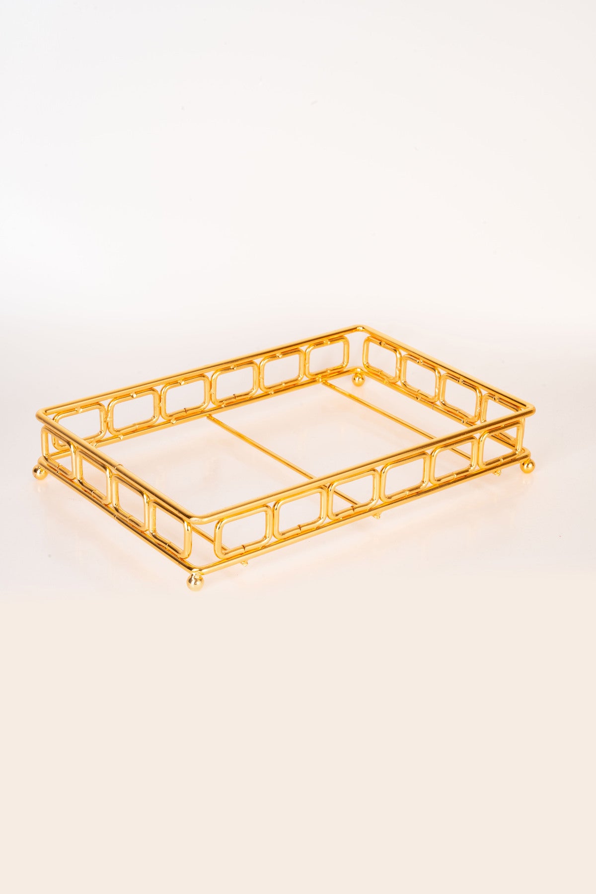 Bitter Model Kahve Sunum Tepsisi Paslanmaz Gold Dolu Demir Akrilik Taban Dekoratif Tepsi Organizer