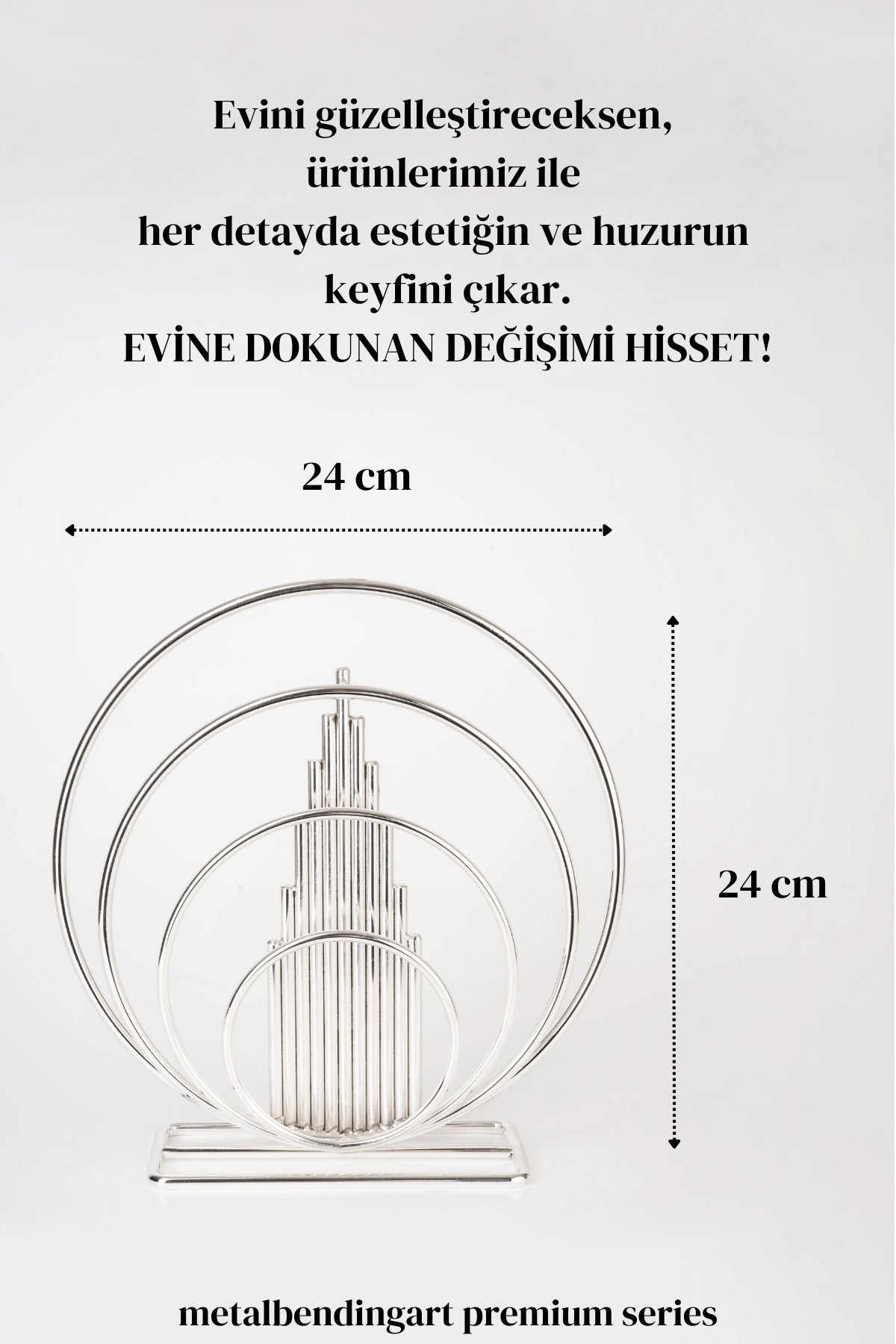 Pamukkale Gümüş Dekoratif Obje Biblo Ev Dekorasyon Salon Aksesuarı Ofis Konsol Zigon Paslanmaz Metal
