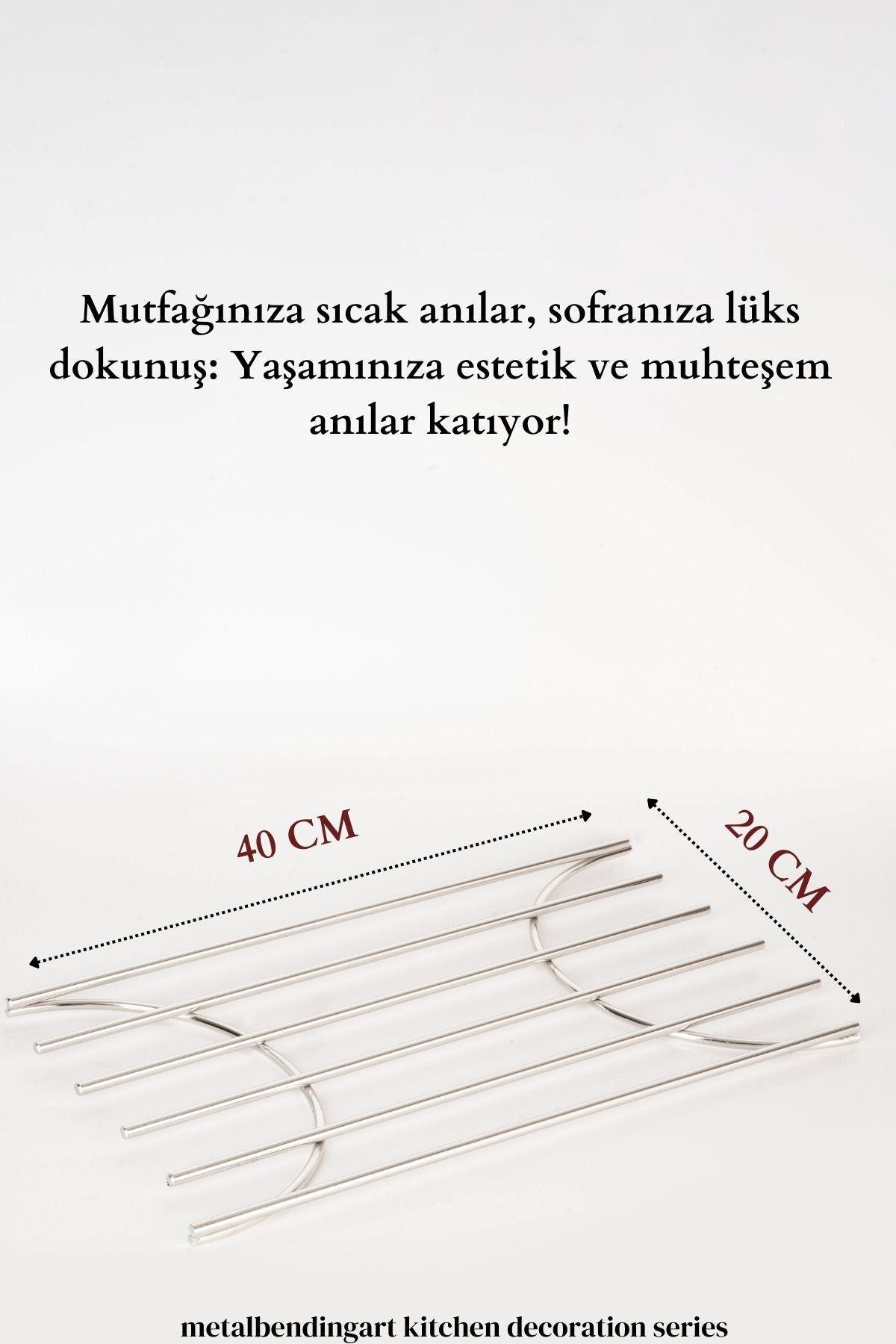 Ray Model Gümüş Büyük Boy Tencere Nihalesi Tencere Altlığı Metal Nihale Sofra Mutfak Dekorasyonu