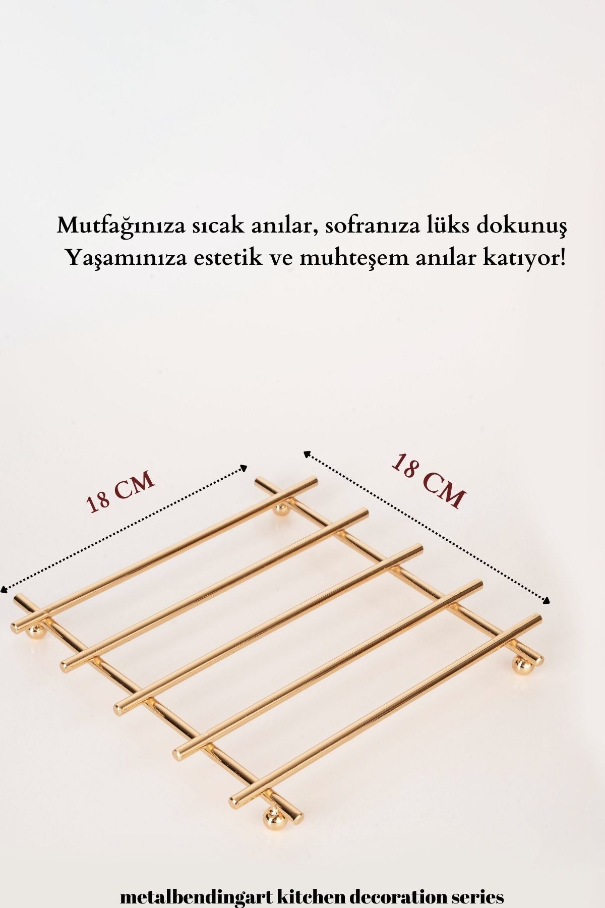 Ray Model Gold Küçük Boy Çaydanlık Nihalesi Tencere Altlığı Metal Nihale Sofra Mutfak Dekorasyonu