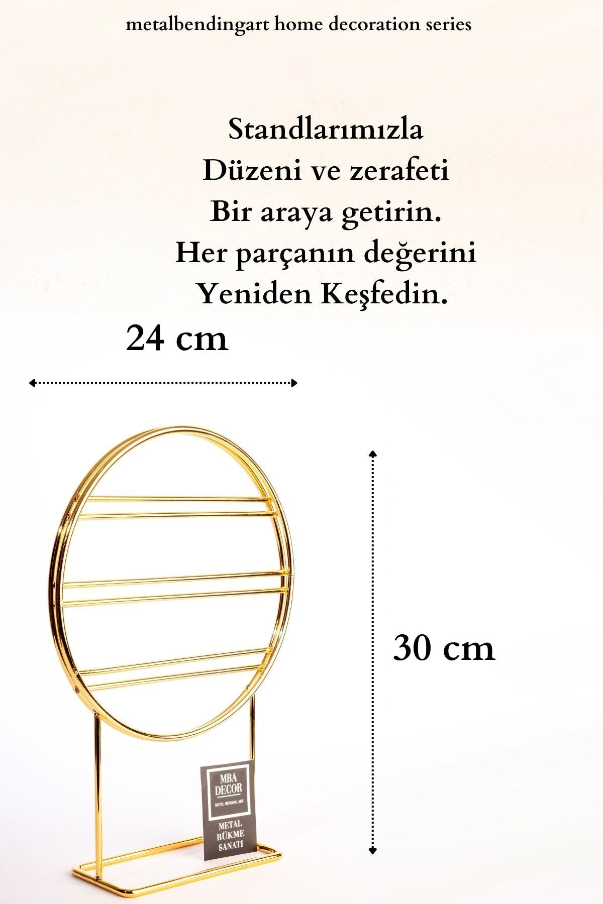 Myra Gold Metal Takı Kutusu Organizer Düzenleyici Takı Standı Küpelik Ev Yatak Odası Dekorasyon