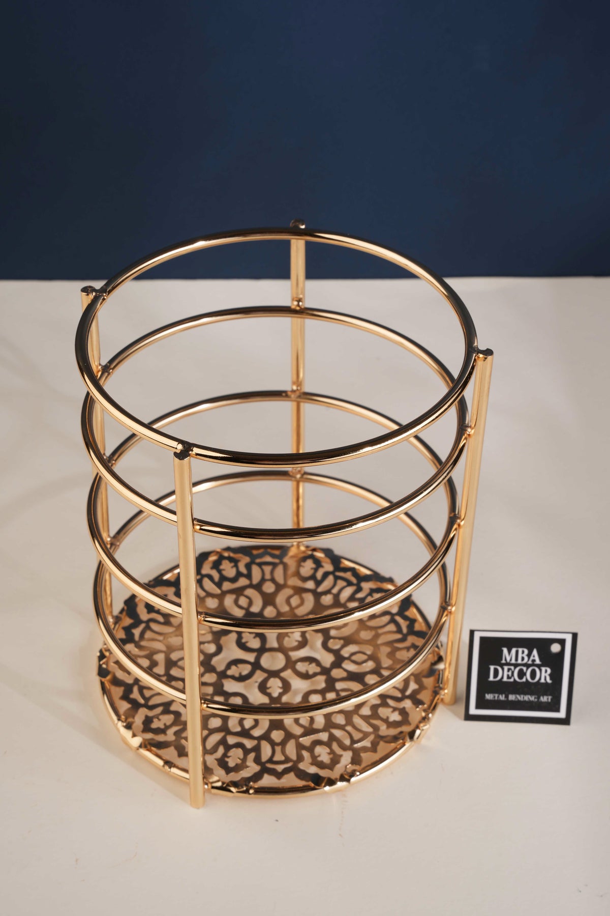 Gold Metal Kepçelik Kaşıklık Büyük Boy Organizer Düzenleyici Sofra Mutfak Dekorasyon 15x18cm