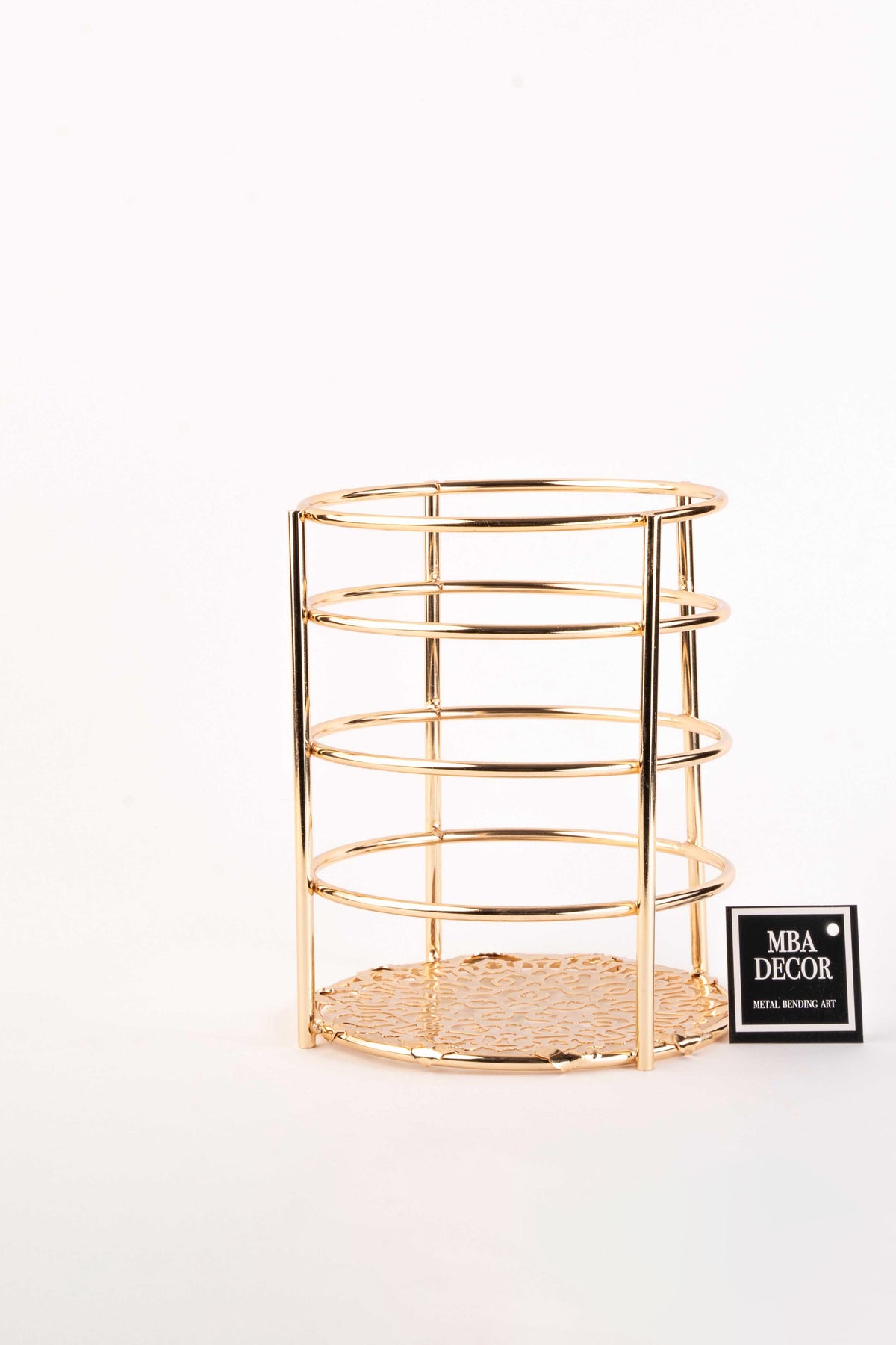 Gold Metal Kepçelik Kaşıklık Büyük Boy Organizer Düzenleyici Sofra Mutfak Dekorasyon 15x18cm