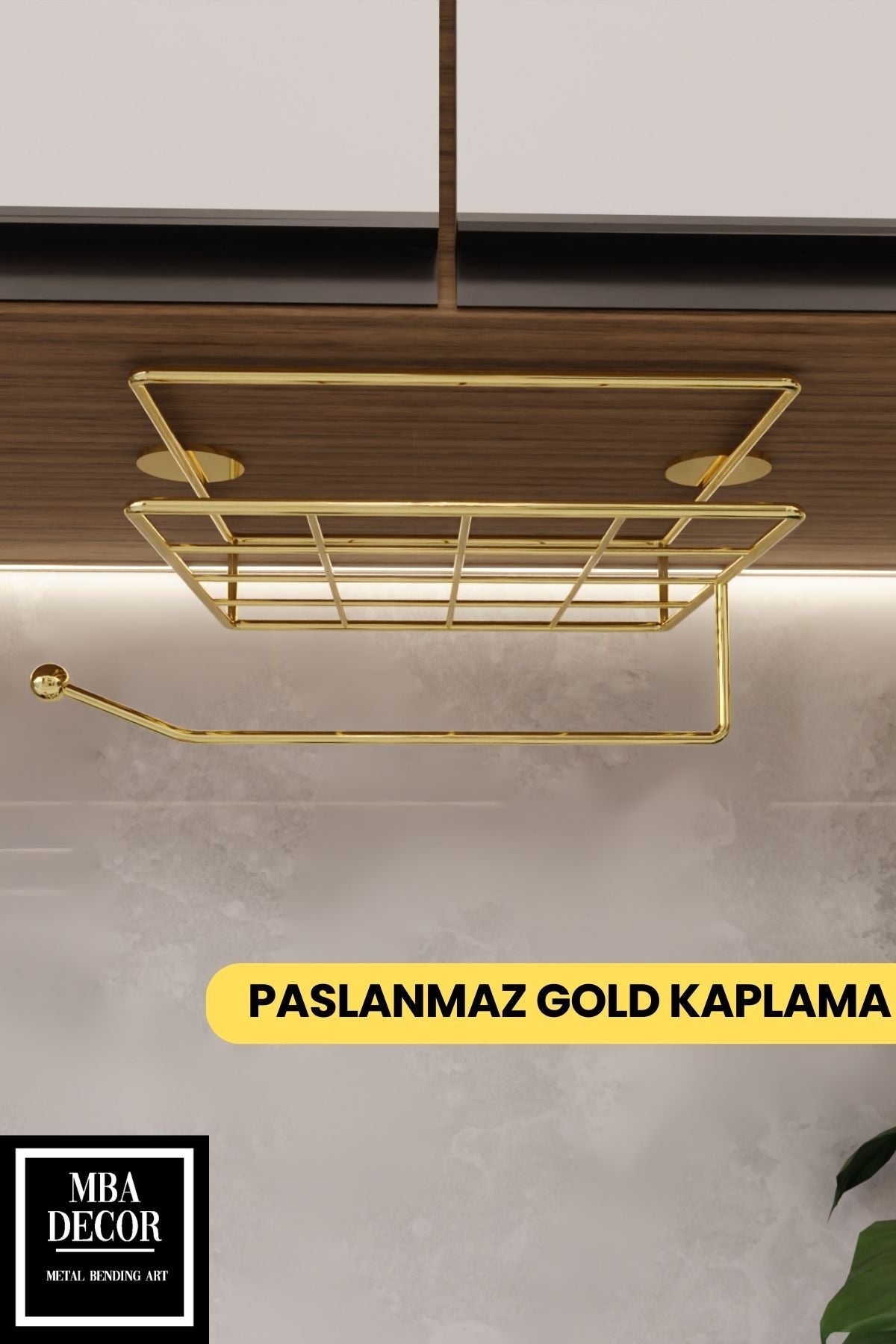 Gold Montajsız Kolay Kurulum Peçetelik & Kağıt Havluluk Ergonomik Tasarım - Modern Mutfak Sofra