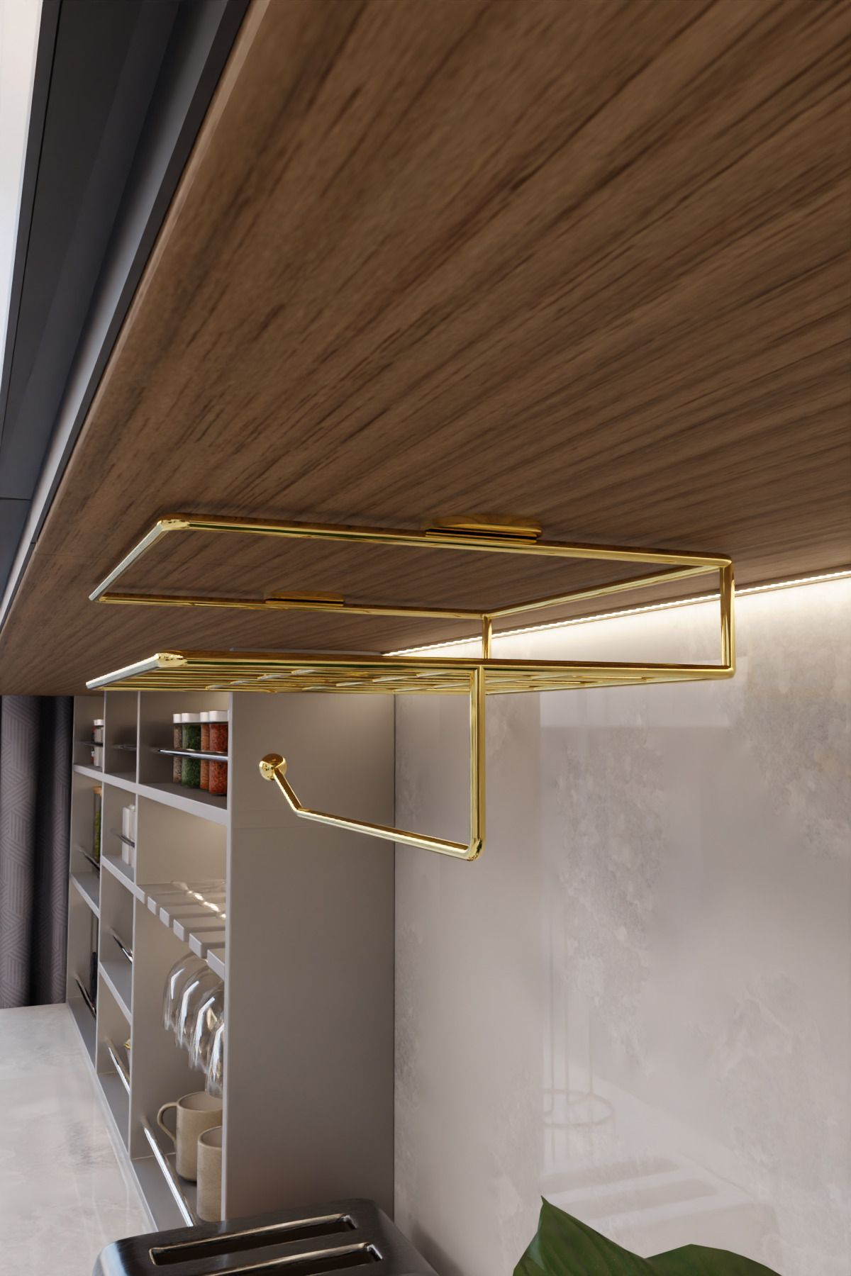 Gold Montajsız Kolay Kurulum Peçetelik & Kağıt Havluluk Ergonomik Tasarım - Modern Mutfak Sofra