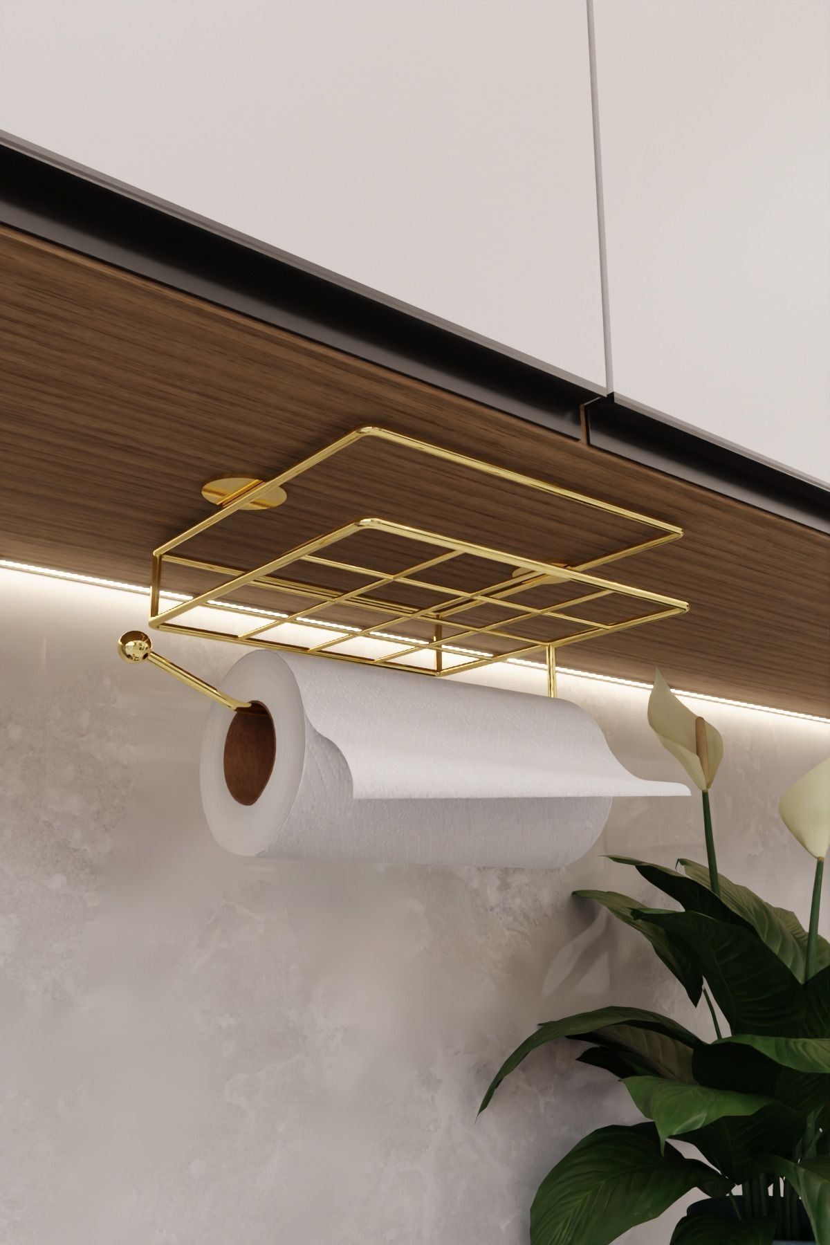 Gold Montajsız Kolay Kurulum Peçetelik & Kağıt Havluluk Ergonomik Tasarım - Modern Mutfak Sofra