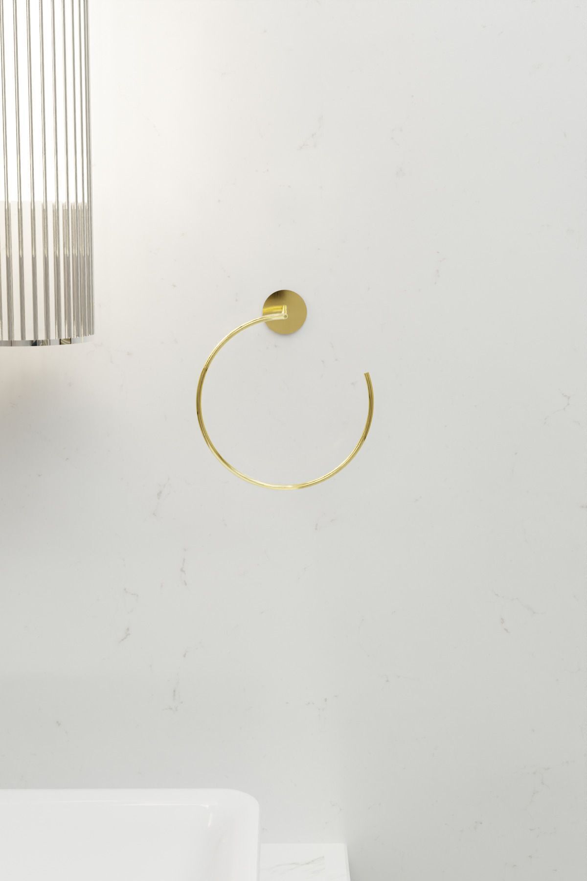 Yakamoz Yapışkanlı Gold Banyo Askısı Havluluk 15 cm Paslanmaz Metal Havlu Tutacağı, Şık Tasarım