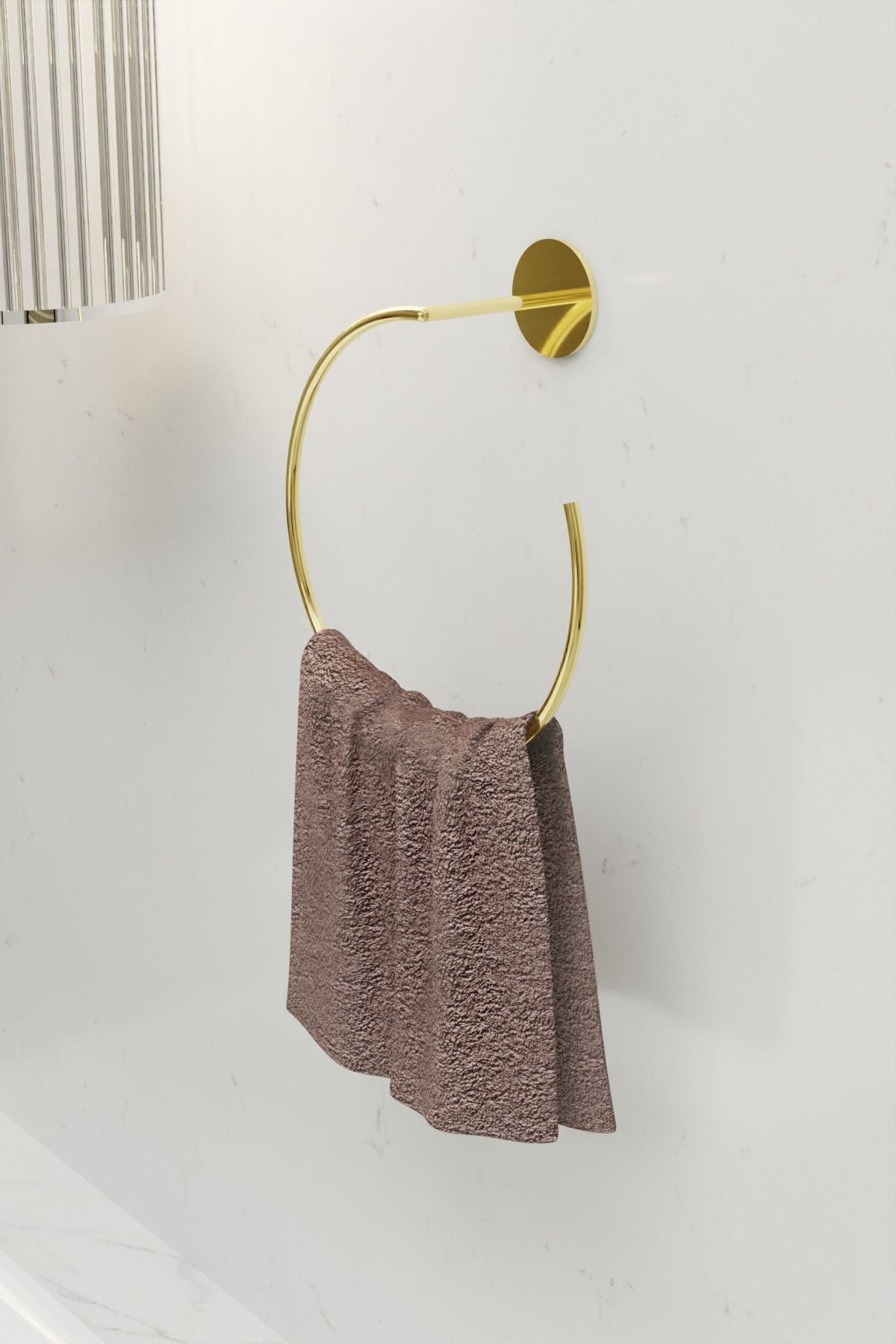Yakamoz Yapışkanlı Gold Banyo Askısı Havluluk 15 cm Paslanmaz Metal Havlu Tutacağı, Şık Tasarım