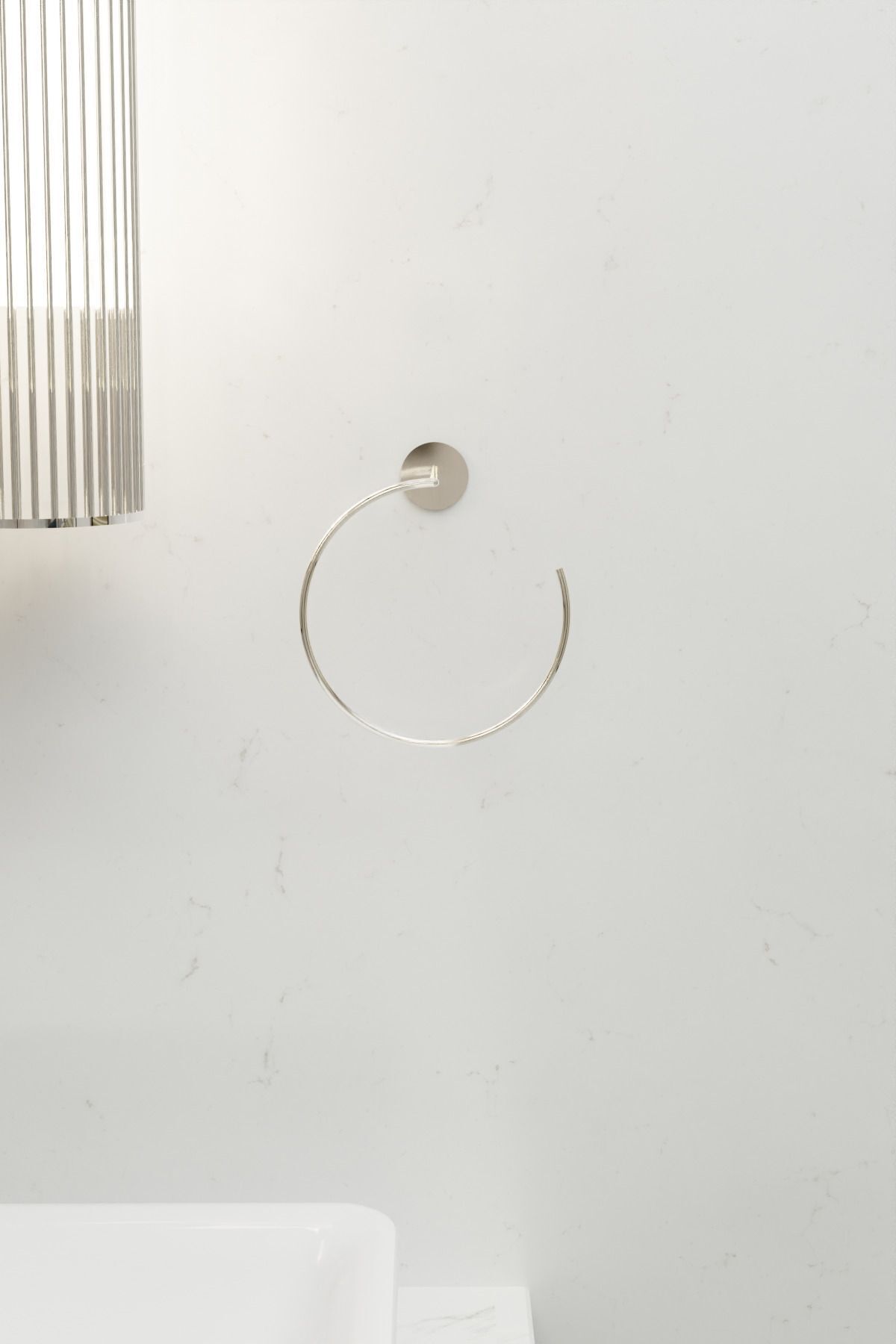 Yakamoz Yapışkanlı Gümüş Banyo Askısı Havluluk 15 cm Paslanmaz Metal Havlu Tutacağı, Şık Tasarım