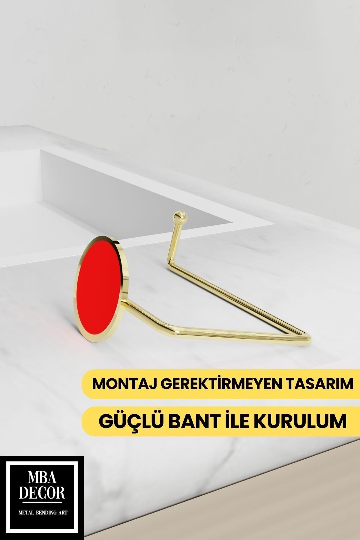 Gold Şıklığı ile Montaj Gerektirmeyen Tuvalet Kağıtlığı Ergonomik Tasarım Wc Kağıtlık Askısı