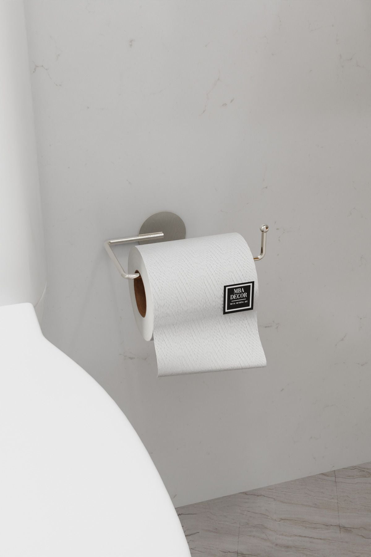 Gümüş Şıklığı ile Montaj Gerektirmeyen Tuvalet Kağıtlığı Ergonomik Tasarım Wc Kağıtlık Askısı