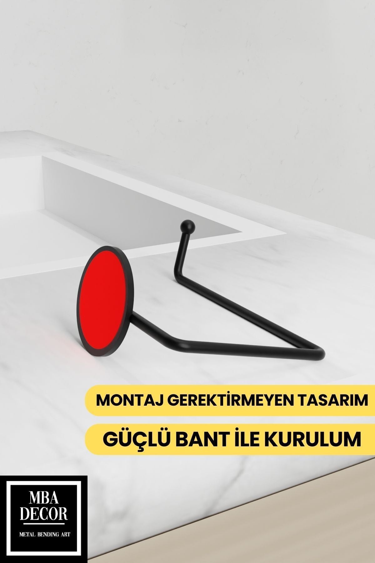 Siyah Şıklığı ile Montaj Gerektirmeyen Tuvalet Kağıtlığı Ergonomik Tasarım Wc Kağıtlık Askısı