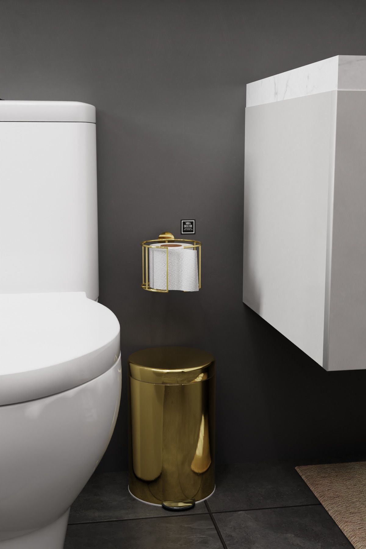 Lüksay Model Gold Montaj Gerektirmeyen Tuvalet Kağıtlığı Ergonomik Tasarım Wc Kağıtlık Askısı