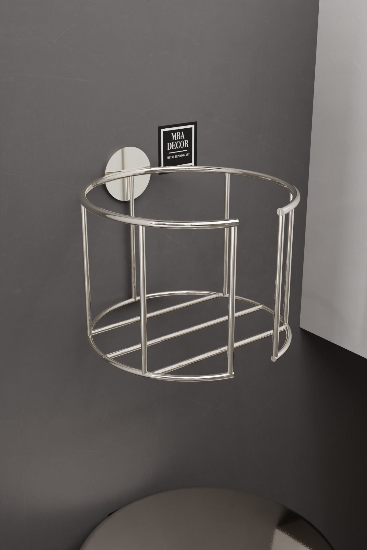 Lüksay Model Gümüş Montaj Gerektirmeyen Tuvalet Kağıtlığı Ergonomik Tasarım Wc Kağıtlık Askısı