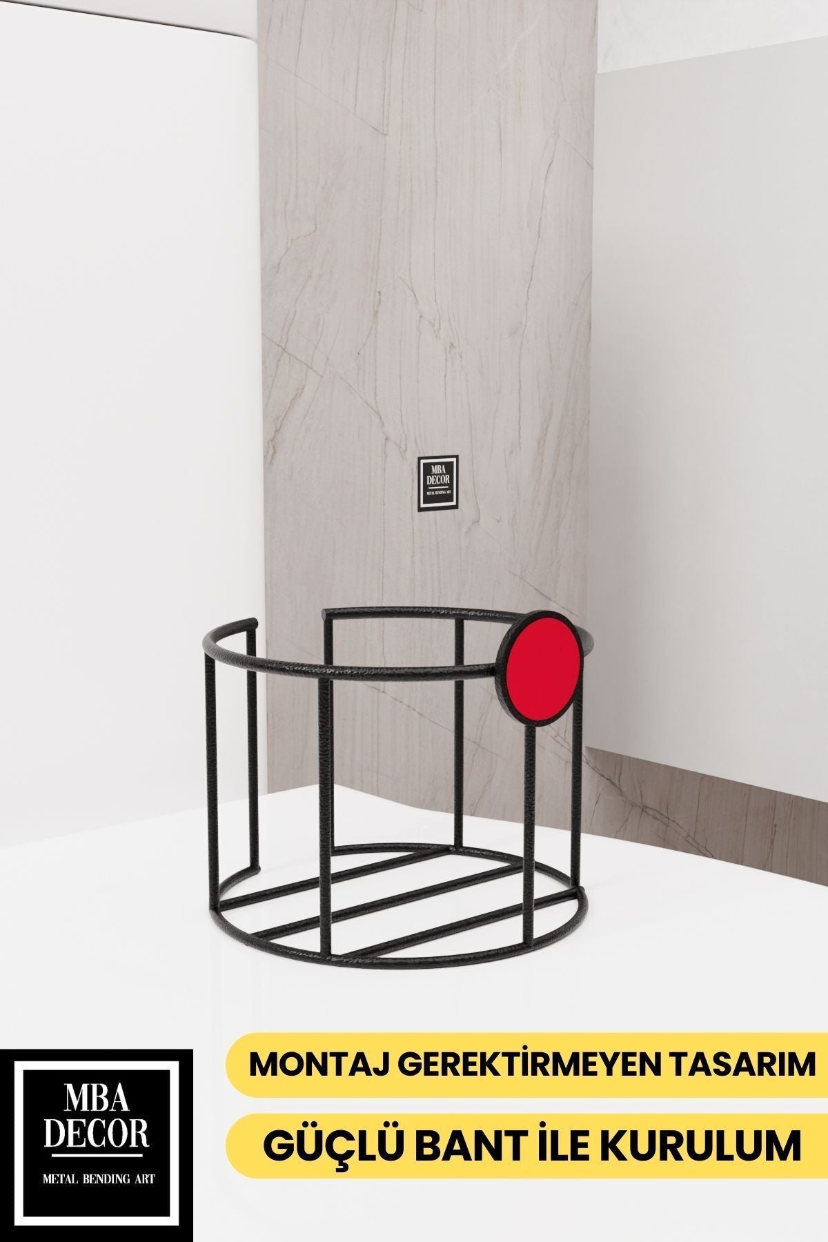 Lüksay Model Siyah Montaj Gerektirmeyen Tuvalet Kağıtlığı Ergonomik Tasarım Wc Kağıtlık Askısı