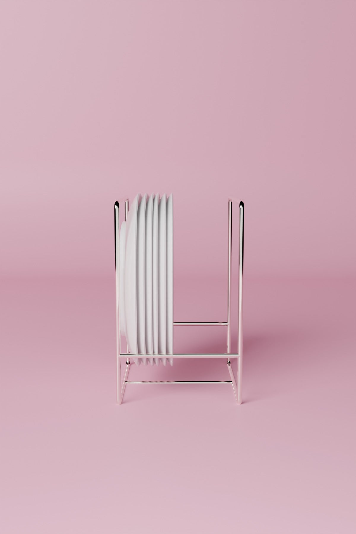 Gümüş Metal Tabak Düzenleyici - Paslanmaz Ergonomik Dolap İçi Mutfak Organizeri