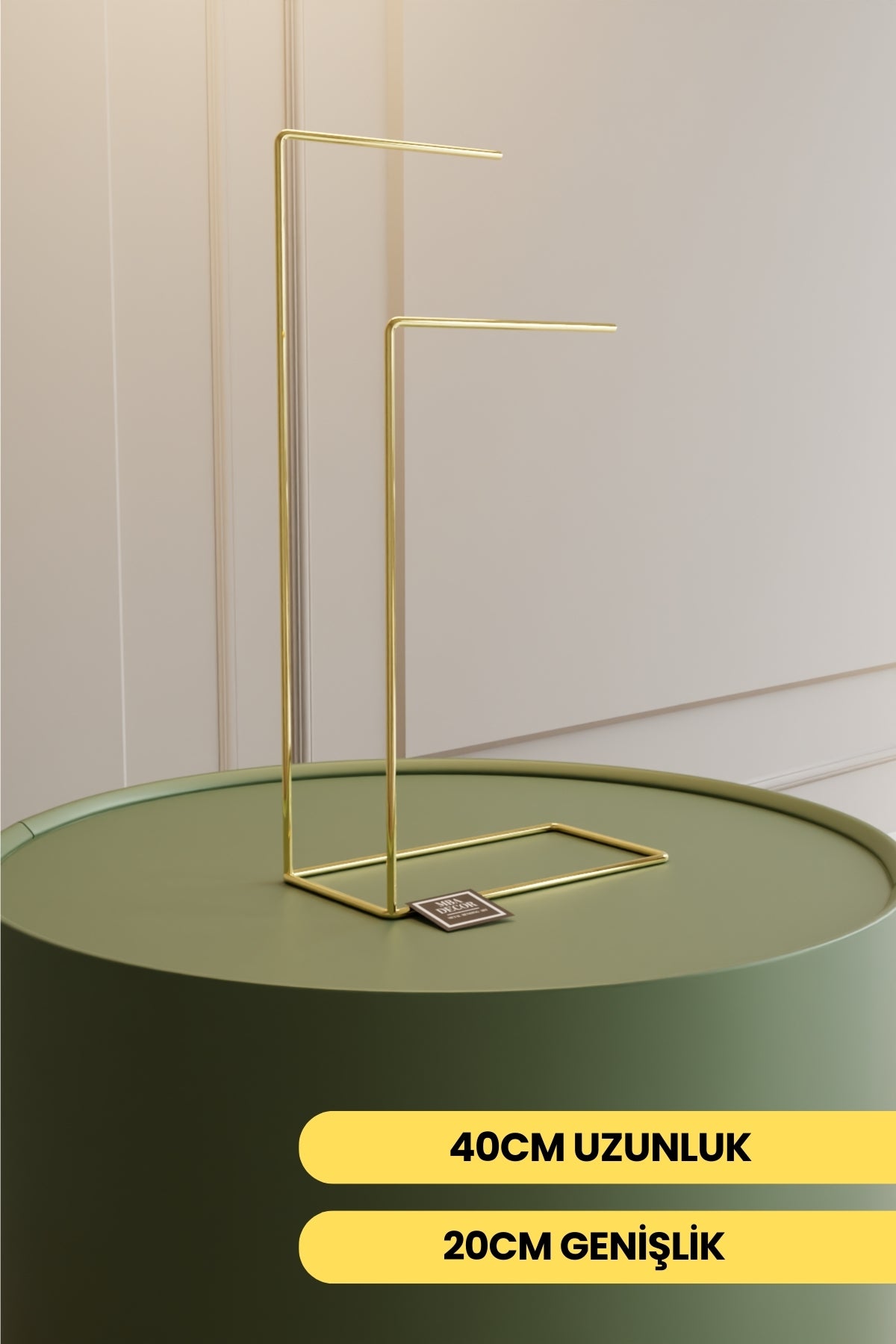 Gold Paslanmaz Çelik Banyo Askısı - Şık Dekoratif Havluluk ve Banyo Aksesuarı 40cm